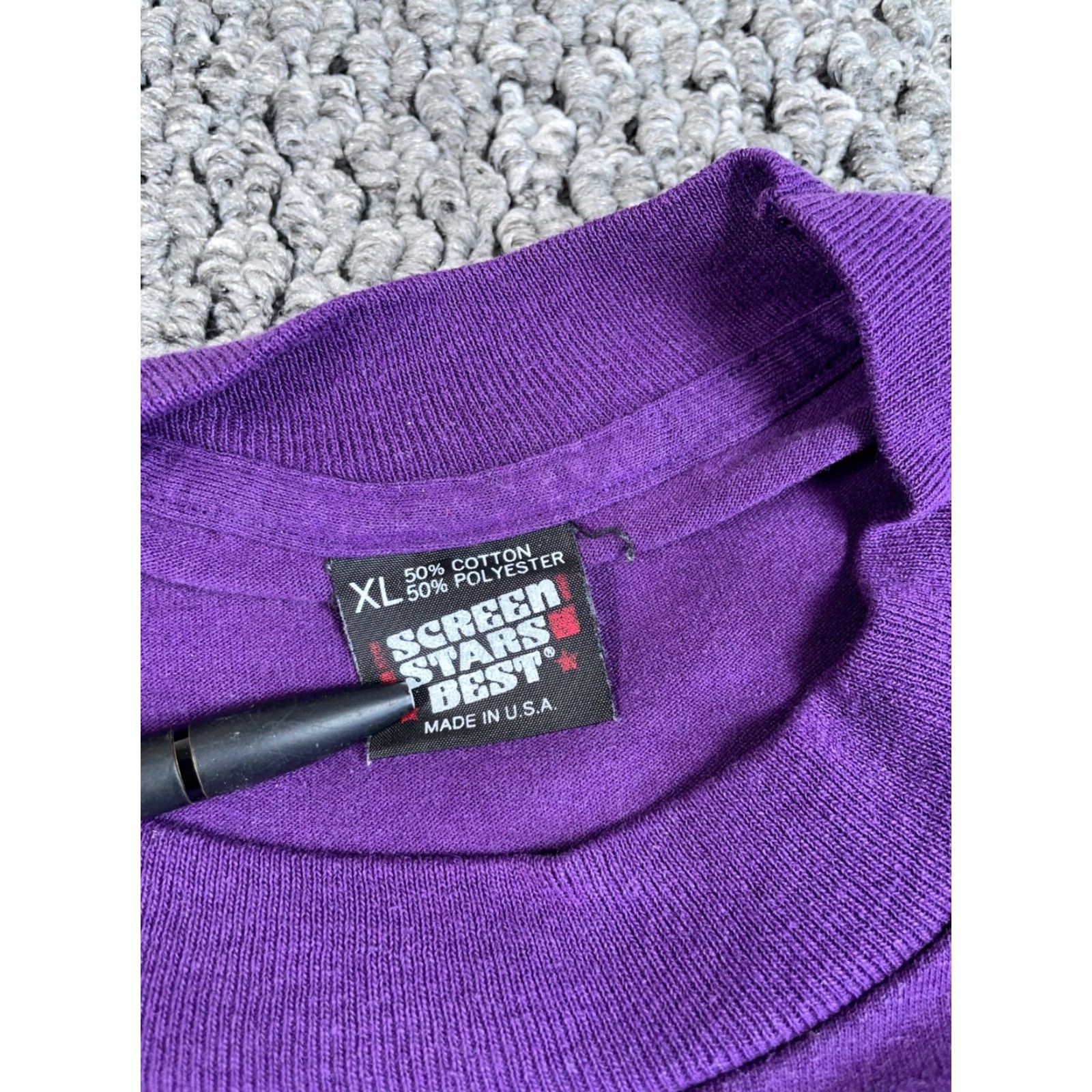 Vintage VTG Laughlin Nevada T-Shirt Mens XL Purple 50/50 Glitter Single Stitch Screen Stars 50/50 90s City Retro Graphic Print VINTAGE Size US XL / EU 56 / 4 - 3 Thumbnail