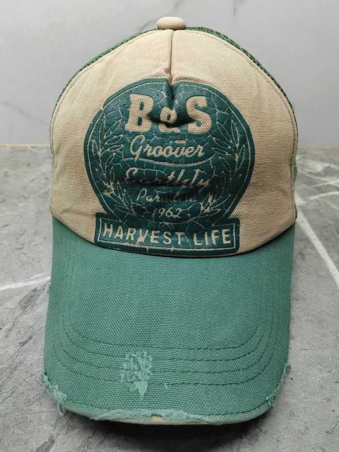 Vintage Vintage B&S Harvest Life Distressed Style Trucker Cap Hat Size ONE SIZE - 2 Thumbnail