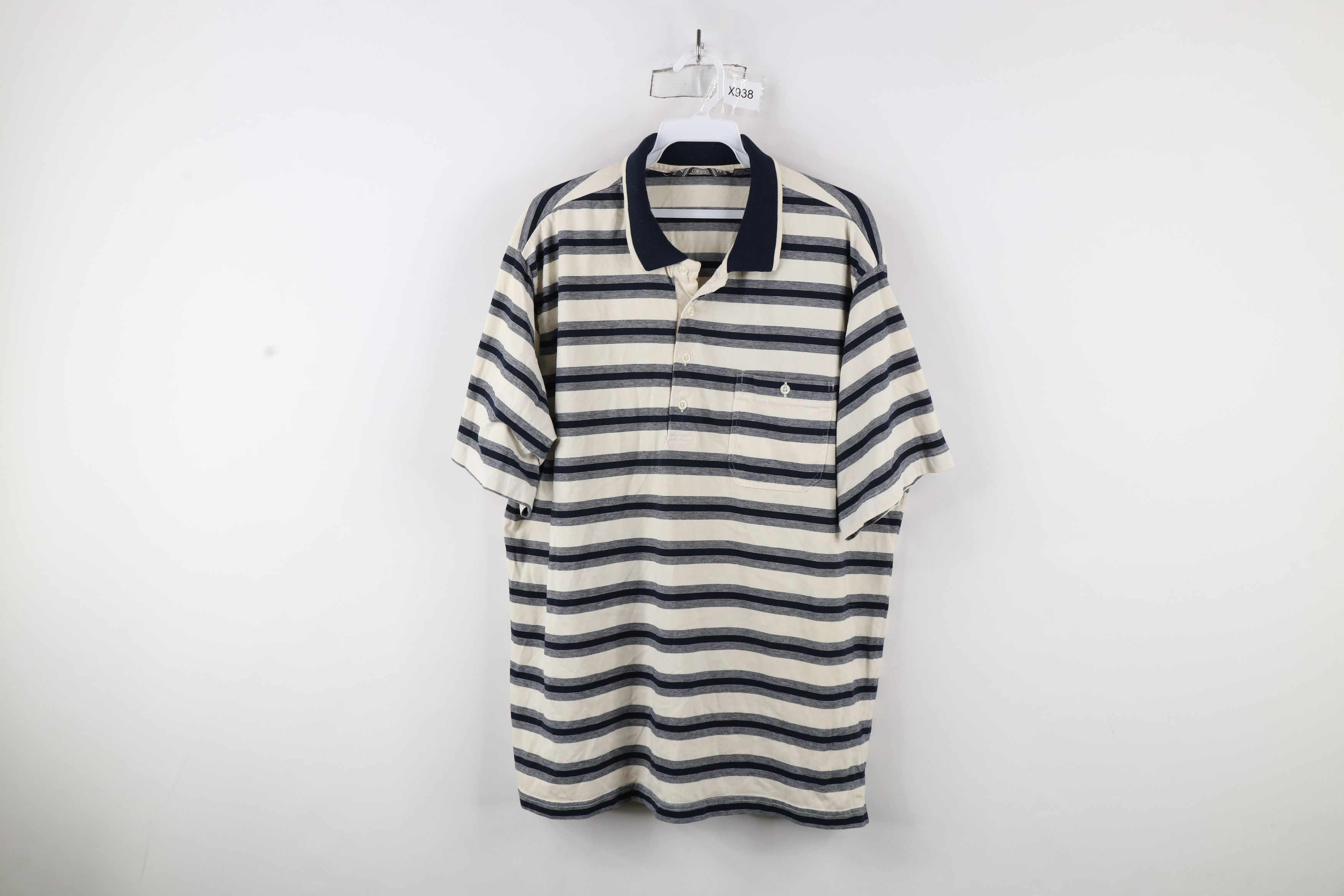 Vintage Vintage 90s Streetwear Striped Knit Collared Polo Shirt Size US XXL / EU 58 / 5 - 1 Thumbnail
