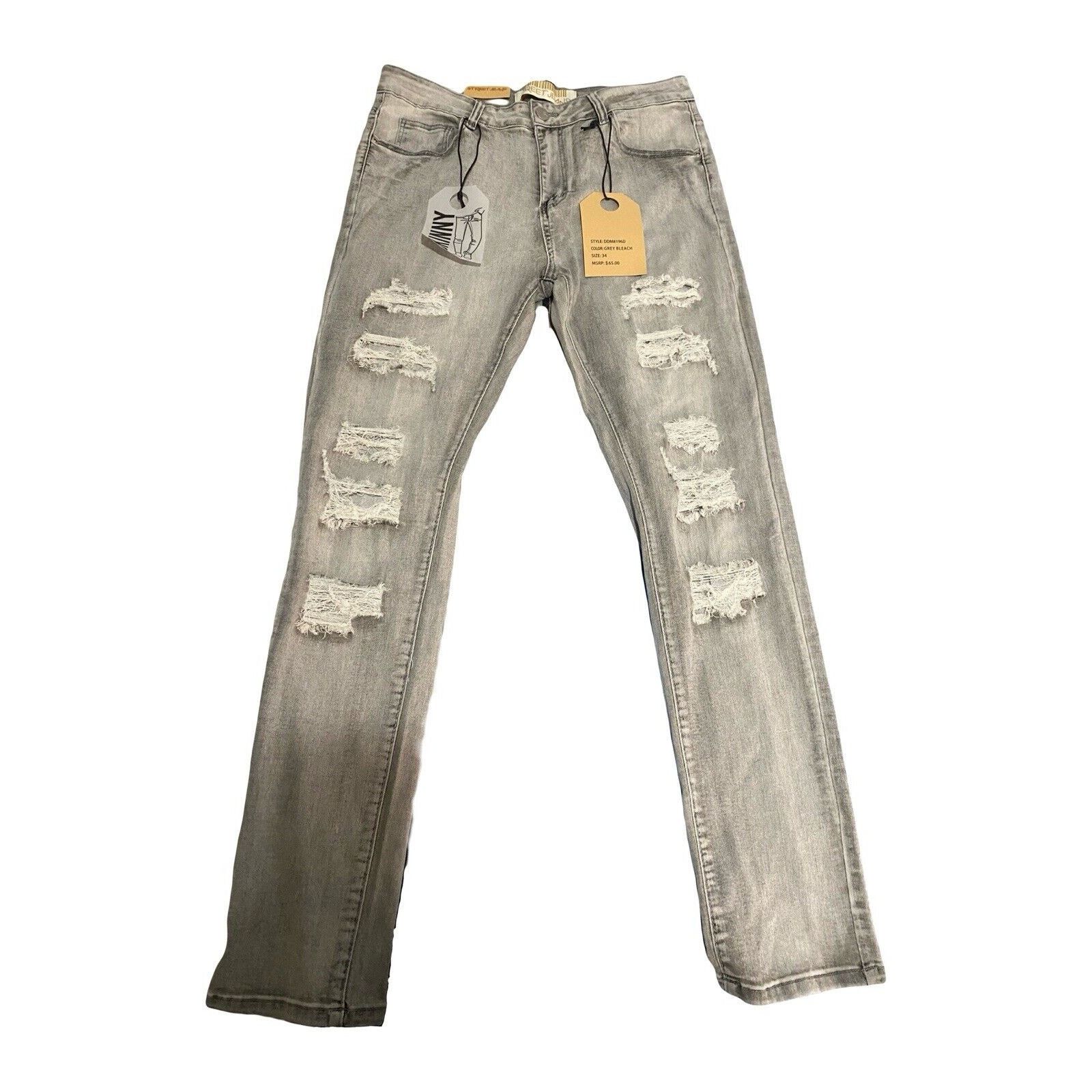 Other Gray Distressed Slim Fit Jeans 34 Ripped Size US 34 / EU 50 - 1 Thumbnail