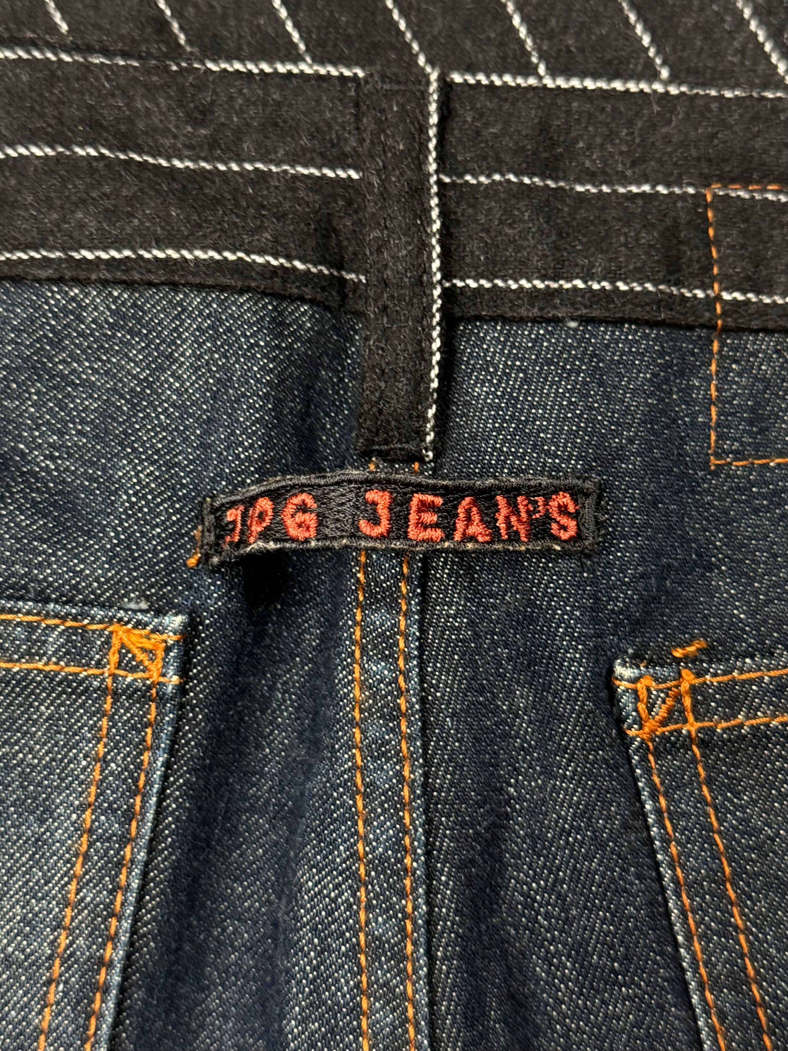 Jean Paul Gaultier Vintage Jean Paul Gaultier Pinstripe/Denim Hybrid Jeans Size US 29 - 5 Thumbnail