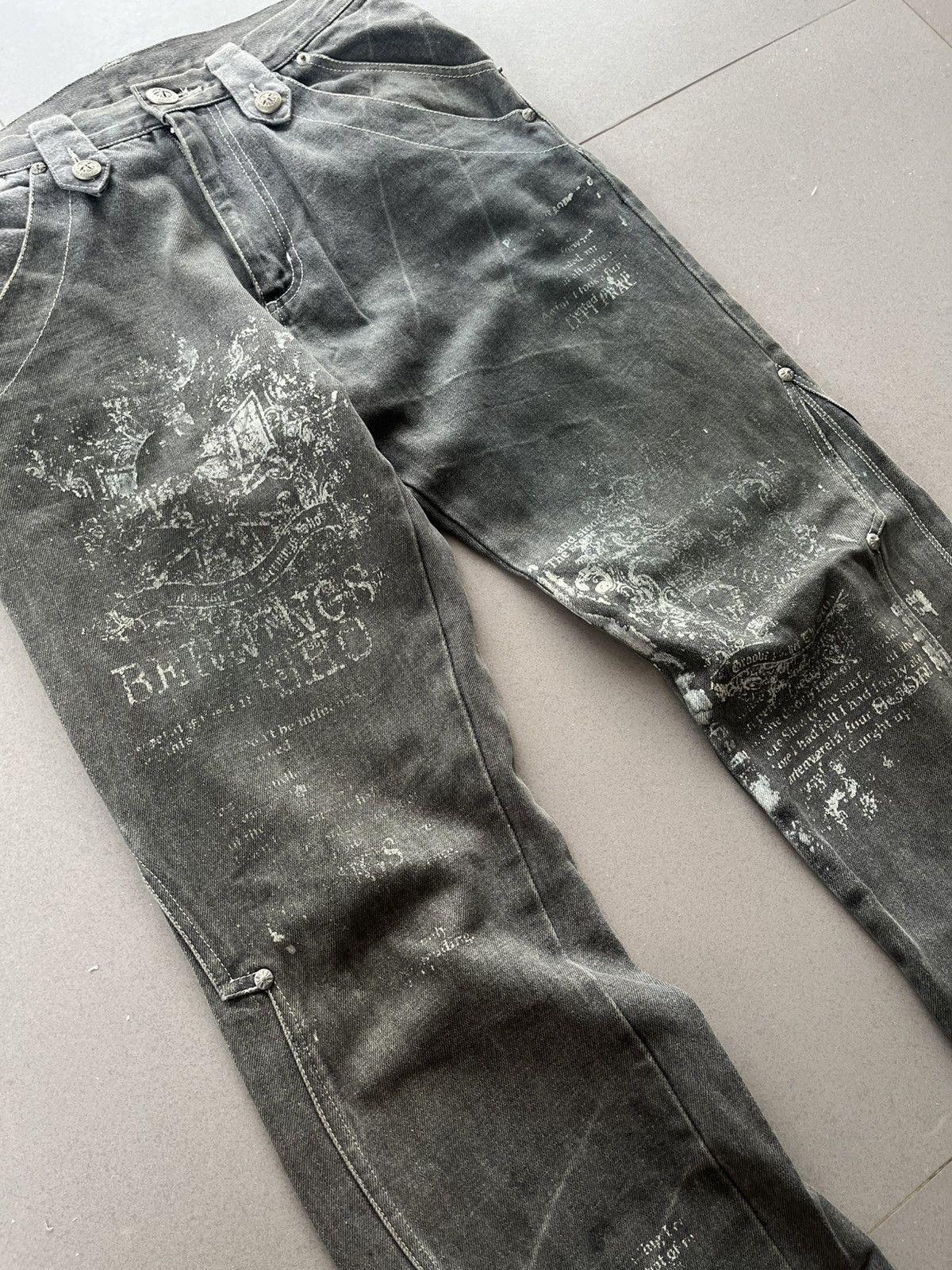 5351 POUR LES HOMMES JAPANESE BERNINGS SHO FLARE PANTS POEM GOTHIC DENIM VKEI Size US 30 / EU 46 - 11 Thumbnail