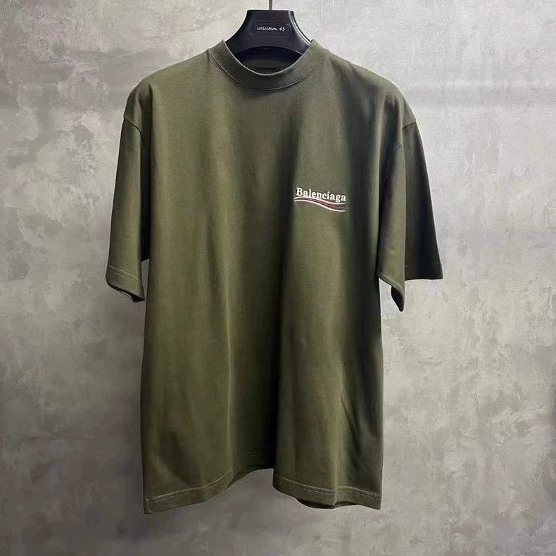 Balenciaga Balenciaga Brown khaki green cola embroidered logo crew ne Size US S / EU 44-46 / 1 - 1 Thumbnail