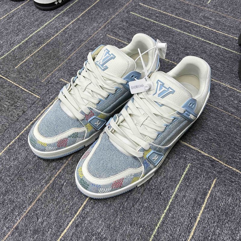 Louis Vuitton Louis Vuitton Blue Denim Low-Top Sneakers -2508 Size US 9.5 / EU 42-43 - 1 Thumbnail