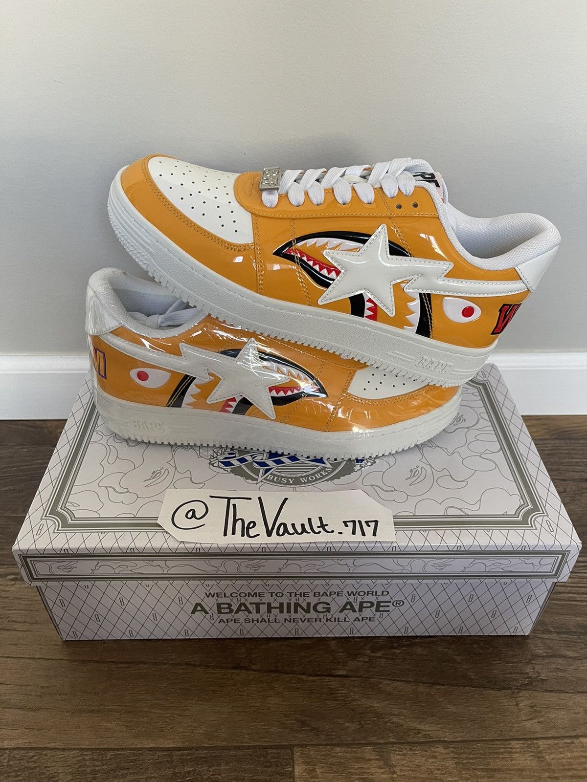 image of Bapesta “Yellow Camo” Size 9.5M Shoes in Orange, Men's