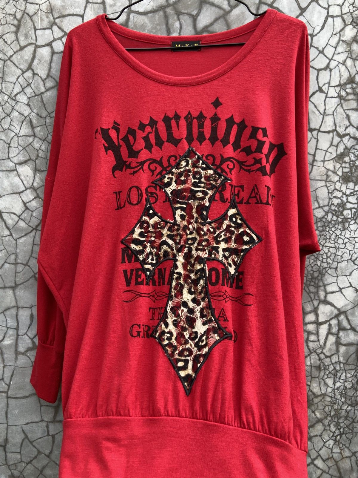 If Six Was Nine × Japanese Brand × Le Grande Bleu (L.G.B.) M.K.R Poem CH Cross Gothic Punk Rock Leopard Longsleeve Size M / US 6-8 / IT 42-44 - 7 Thumbnail