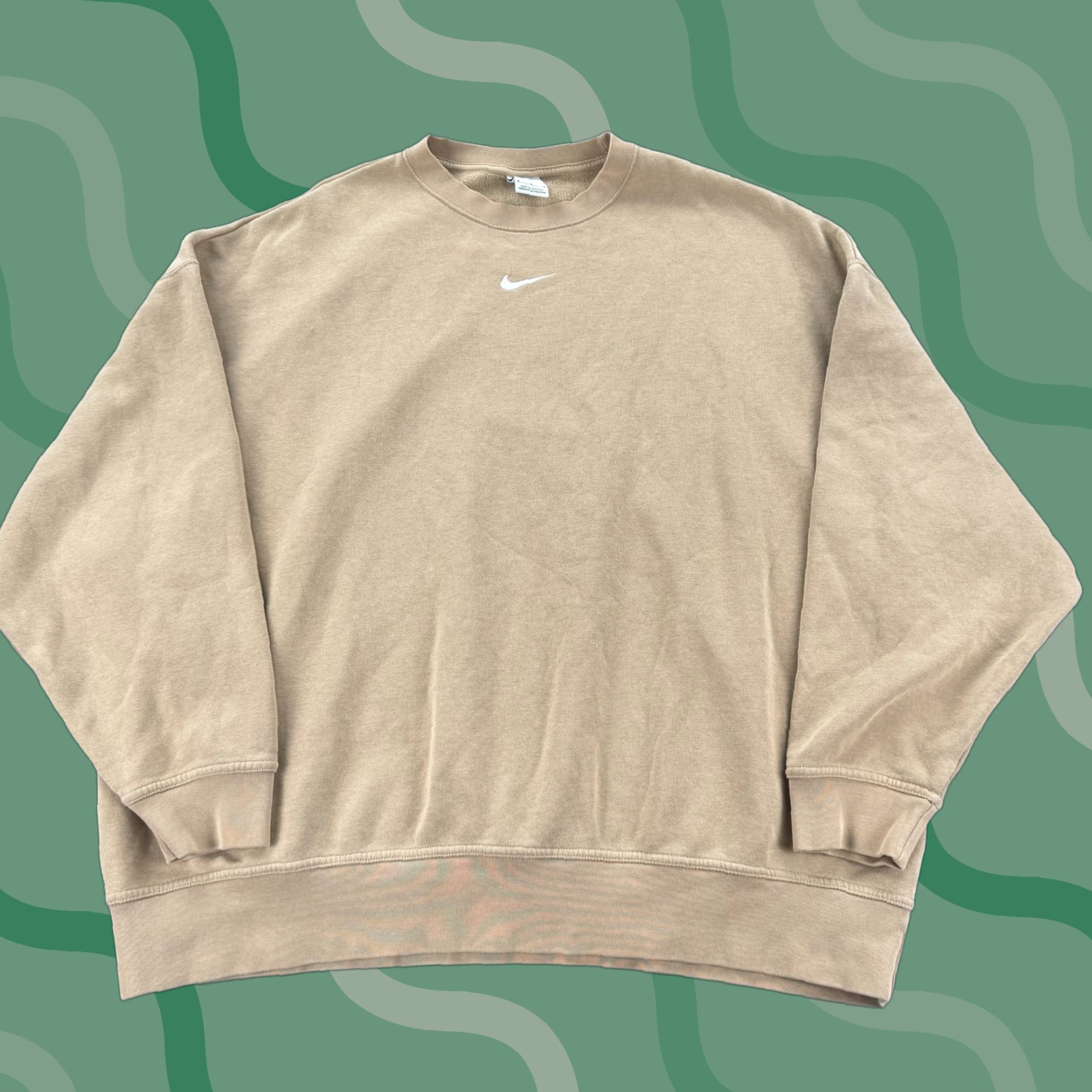 Nike Nike Sweatshirt Mens Medium Crewneck Pullover Swoosh Brown Tan Cotton Polyester Fleece Casual Athletic Size US M / EU 48-50 / 2 - 1 Thumbnail