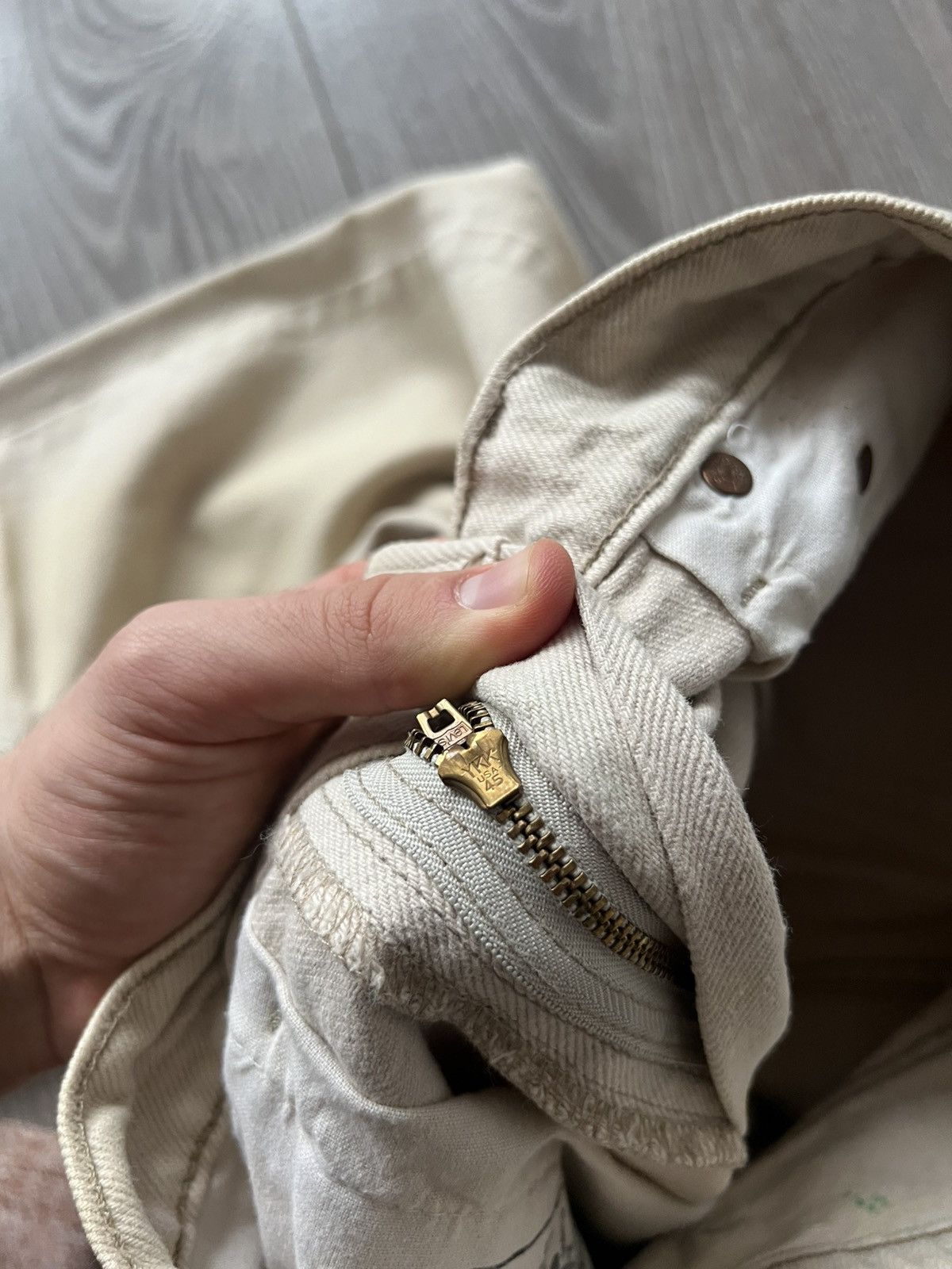 Levi's × Vintage ‼️Levis Vintage White Denim Made In USA 550 Relaxed Fit Jeans Size US 32 / EU 48 - 20 Thumbnail
