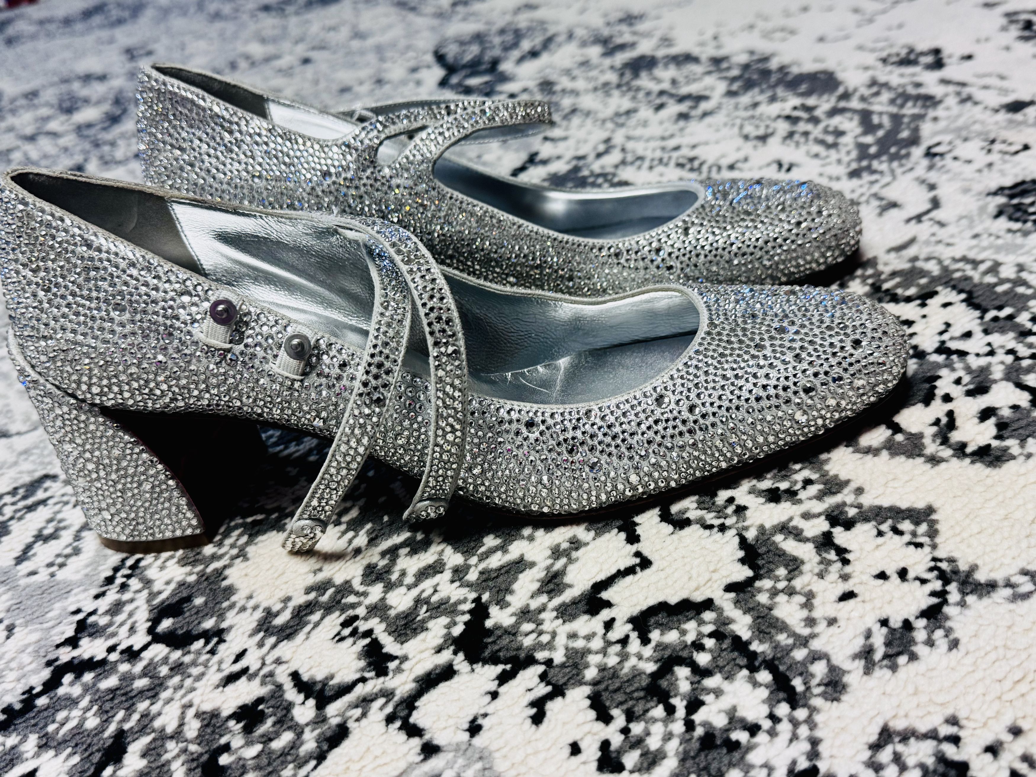 Christian Louboutin Christian Louboutin Silver Strass Mary Jane Heel US11 Size US 11 / IT 41 - 2 Thumbnail