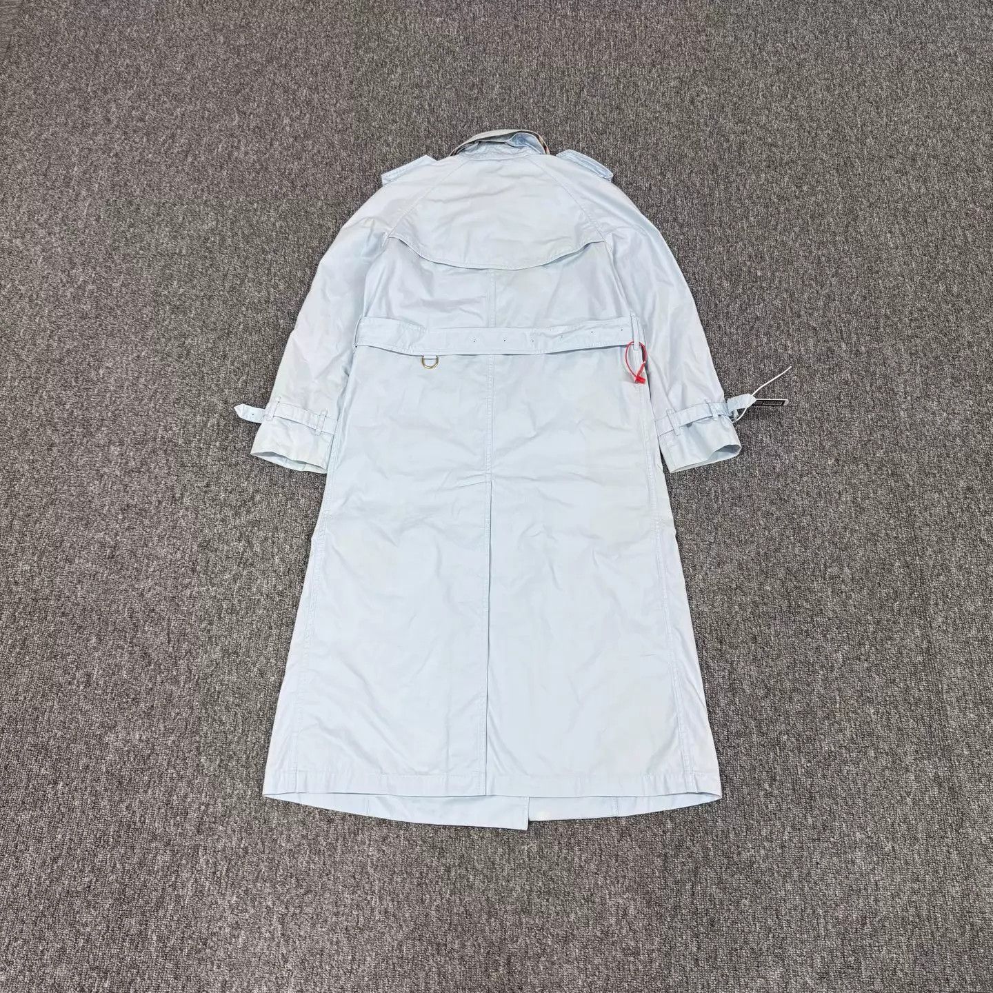 Burberry Burberry Light Blue DoubleBreasted Belted Long Trench UK4 Size XS / US 0-2 / IT 36-38 - 2 Thumbnail