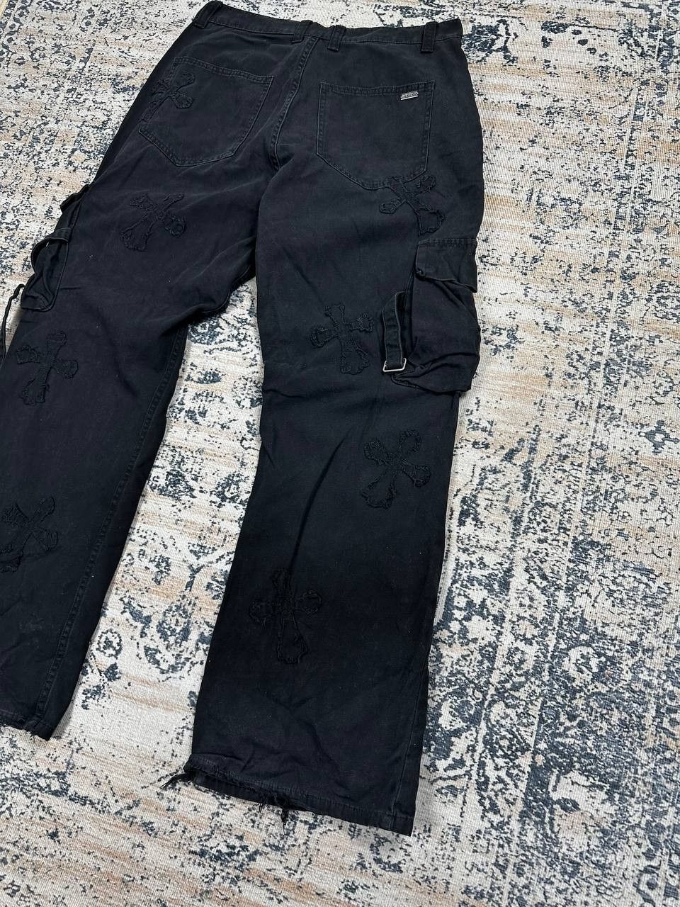 Review Avant Garde Black Cargo Cross Baggy Rap Pants Bondage Size US 32 / EU 48 - 10 Thumbnail