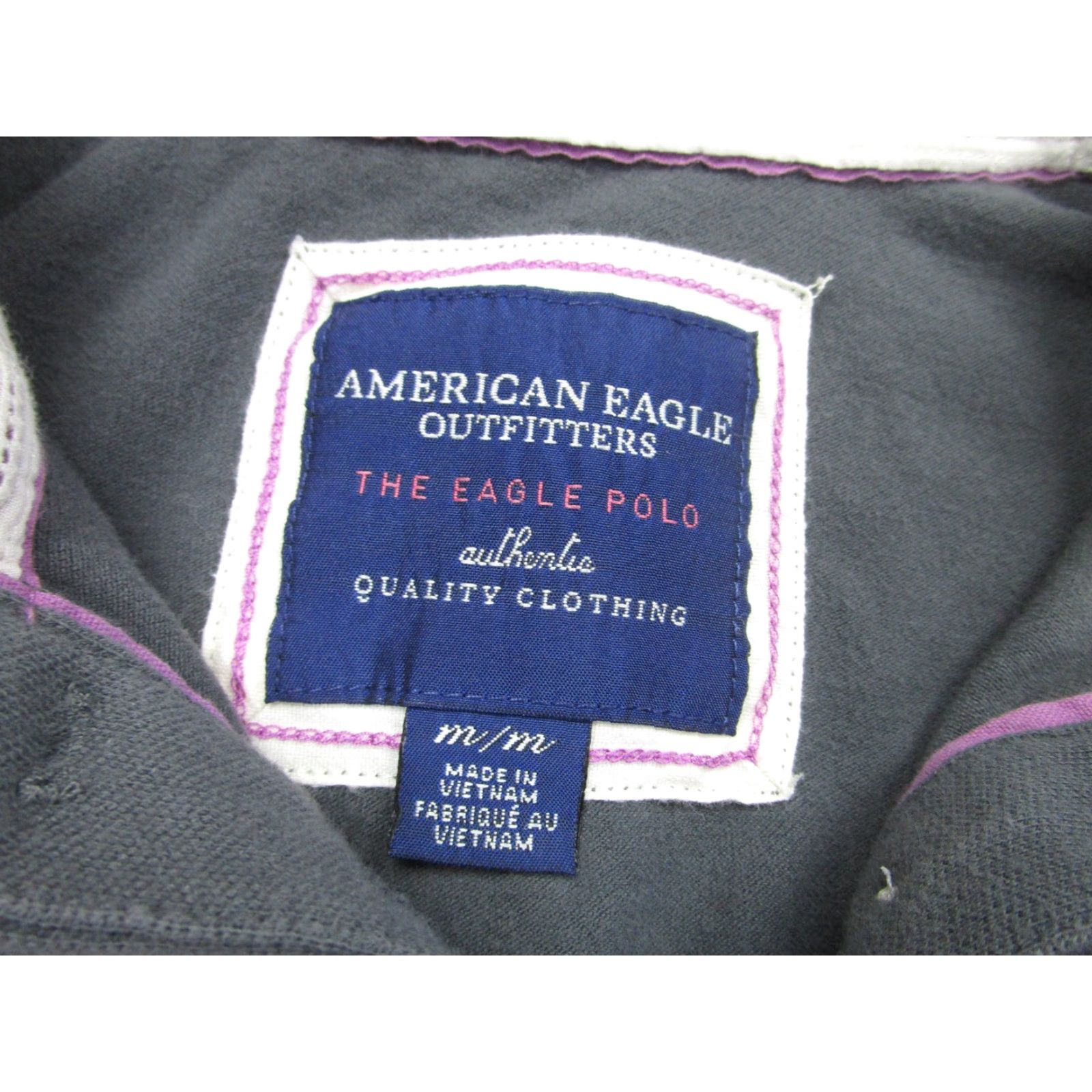American Eagle Outfitters VINTAGE American Eagle Polo Shirt Womens M Gray Eagle y2k preppy grunge bella henley 00s Size M / US 6-8 / IT 42-44 - 4 Thumbnail