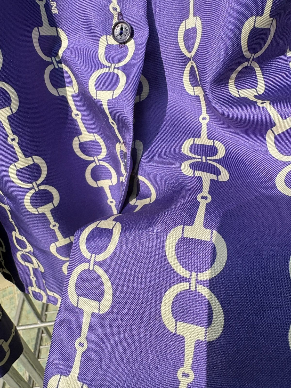 Celine Celine horsebit purple silk shirt Size M / US 6-8 / IT 42-44 - 9 Thumbnail