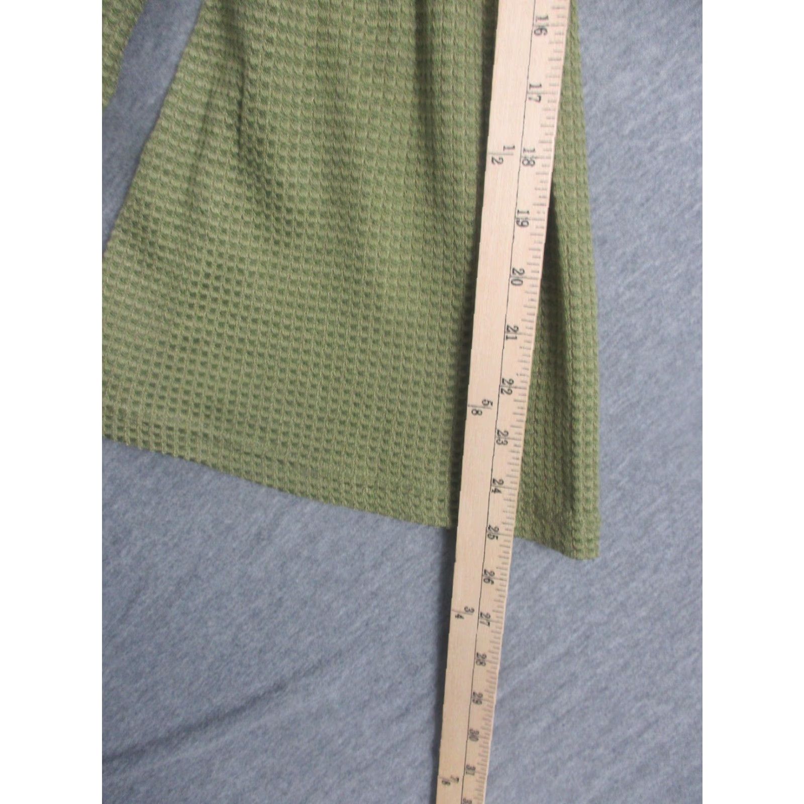 Bell ANDTHEWHY Blouse Tunic Womens Small Green Waffle Knit Bell Sleeve Ruffle Top Size S / US 4 / IT 40 - 6 Thumbnail