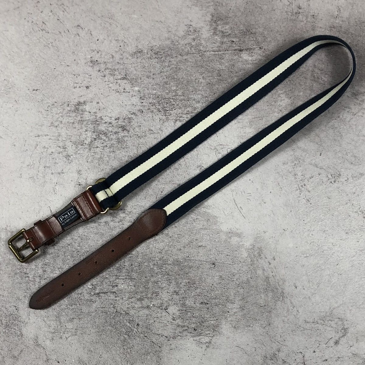 Polo Ralph Lauren Vintage 90s Polo Ralph Lauren Striped Leather Belt Size ONE SIZE - 12 Thumbnail