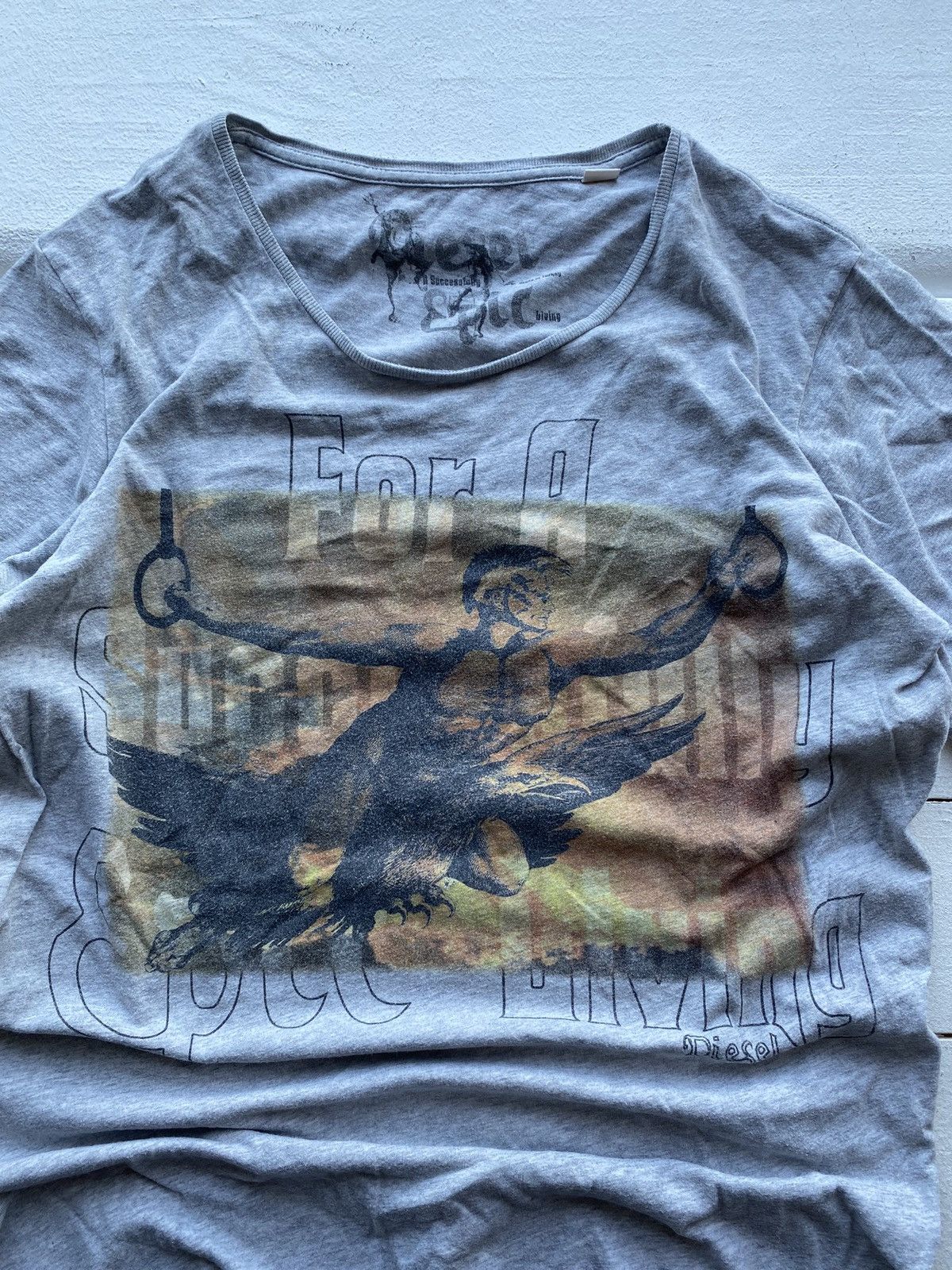Diesel × Vintage Diesel God Print Gothic Punk Opium T Shirt Mens Rare bandit Size US S / EU 44-46 / 1 - 2 Thumbnail