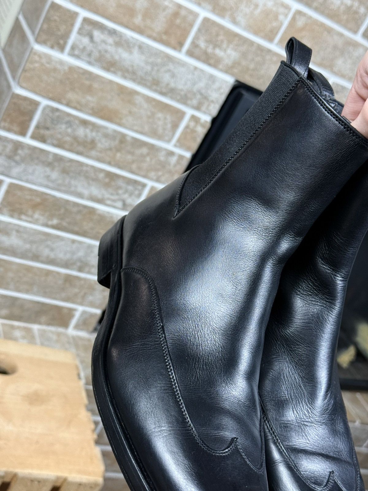 Gucci Mens Gucci Black Leather Chelsea Western Boots Size EUR 40 Size US 7 / EU 40 - 8 Thumbnail