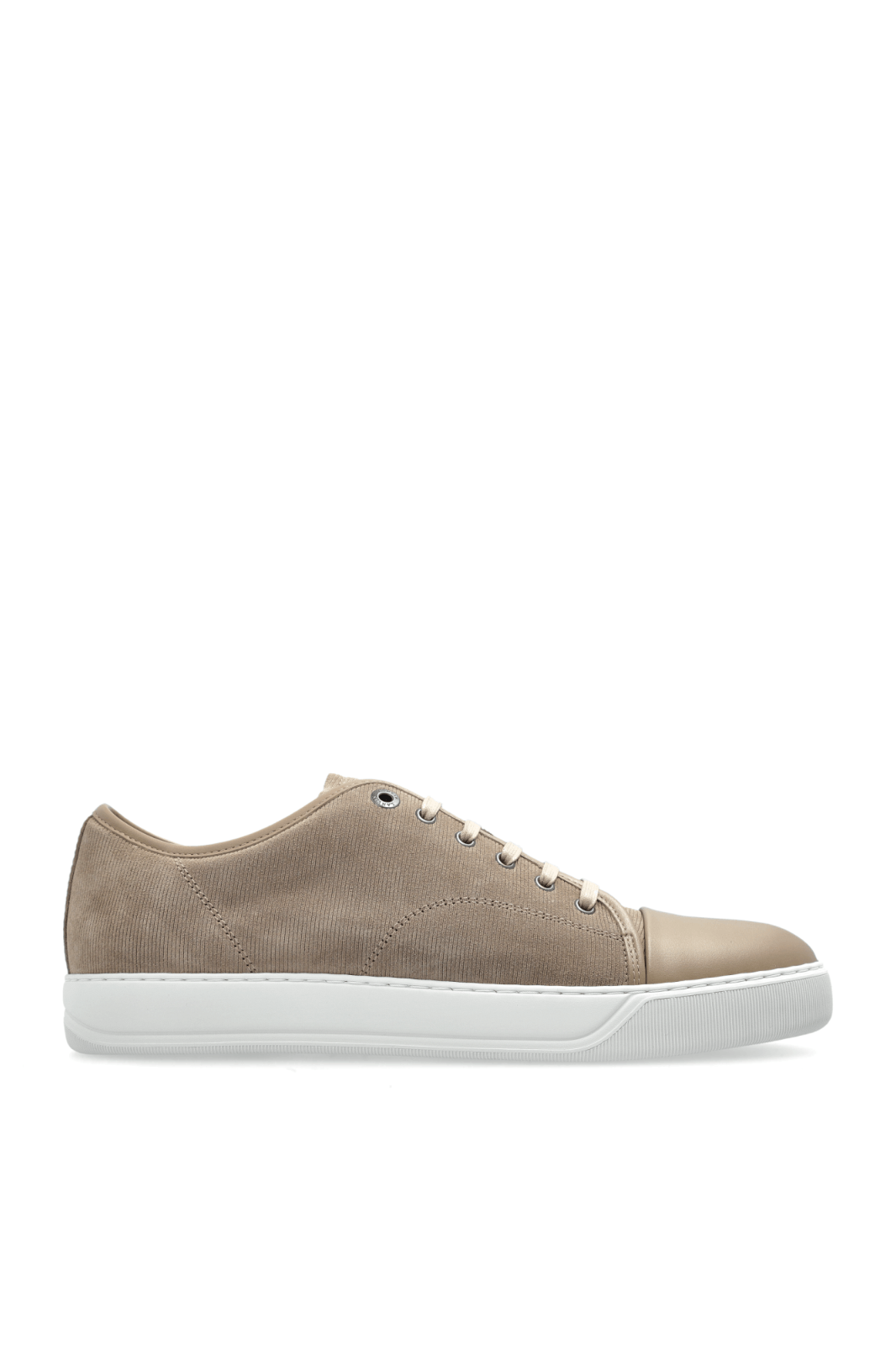 LANVIN DBB1 Beige Leather Canvas Sneakers New & Auth