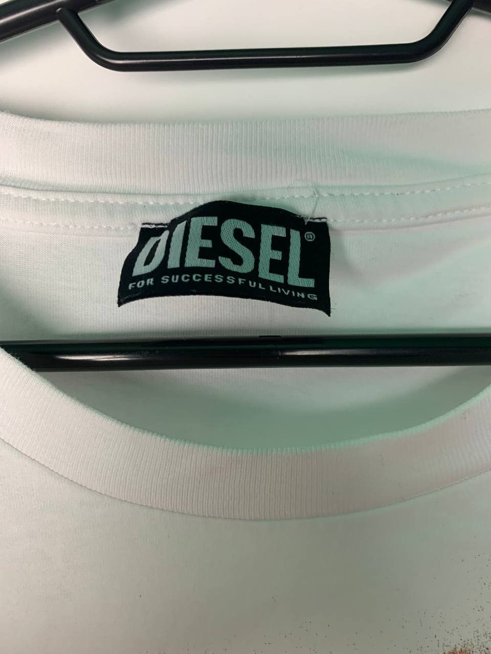 Designer × Diesel Diesel T-just White T-shirt With Peel Off Graphic Logo Size US XXL / EU 58 / 5 - 4 Thumbnail