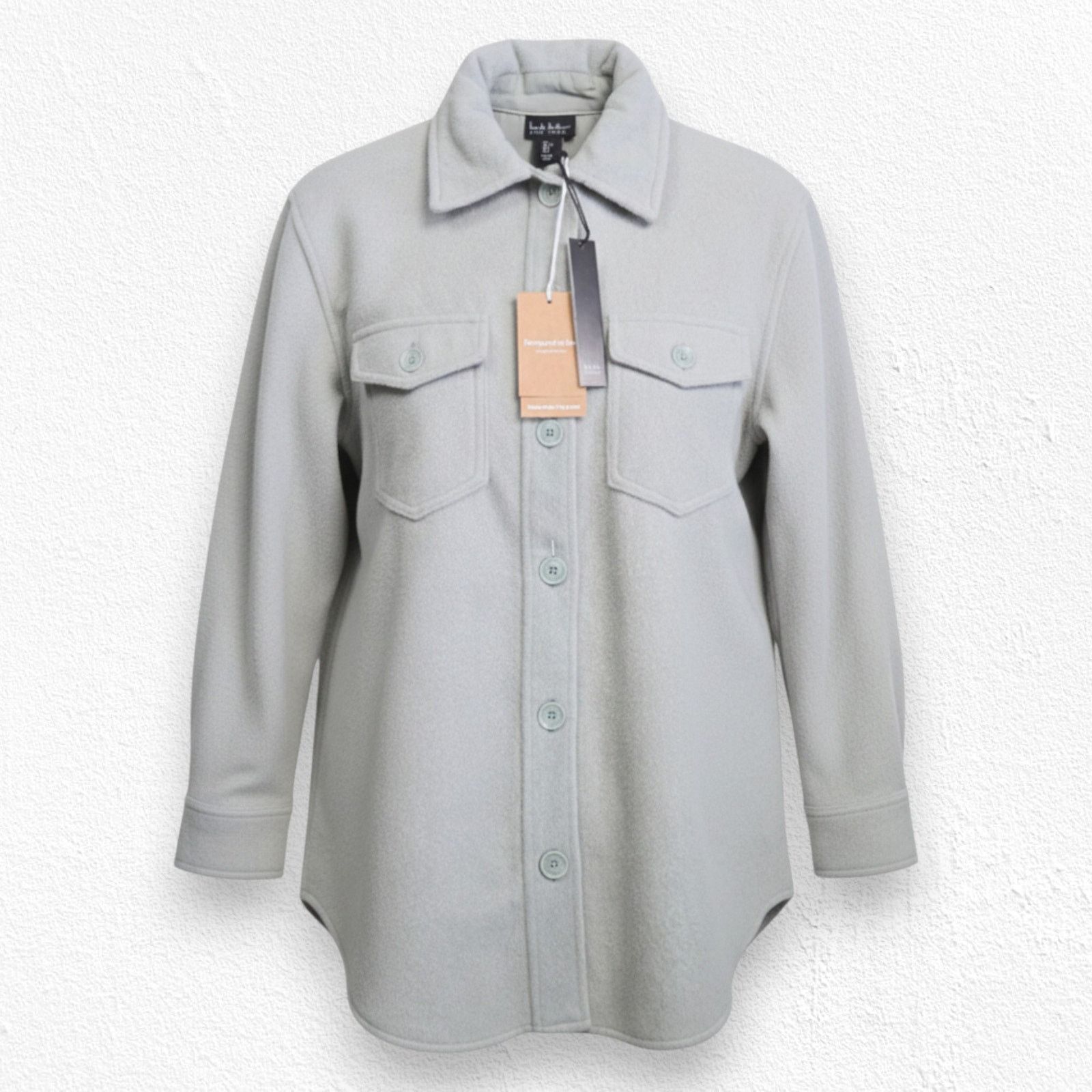 Nicole Miller Nicole Miller Sage Green Brushed Knit Shacket Size Small Size S / US 4 / IT 40 - 1 Thumbnail