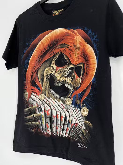 Band Tees × Vintage Tatto Motif Hourglass SCULL T-Shirt Biker Streetwear SKULL Size US S / EU 44-46 / 1 - 7 Thumbnail