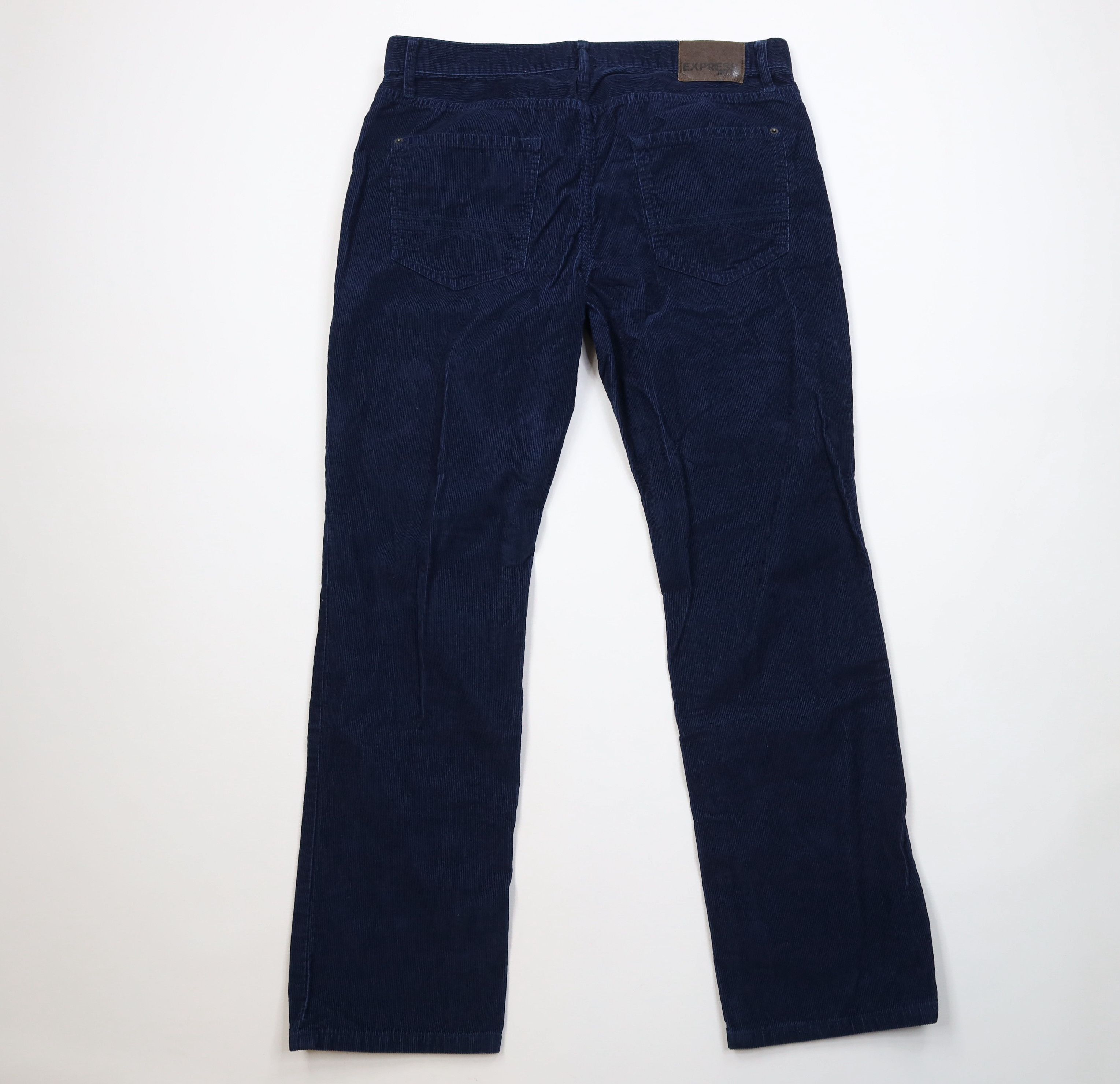 Express Express Faded Rocco Straight Leg Corduroy Chino Pants Blue Size US 36 / EU 52 - 9 Thumbnail