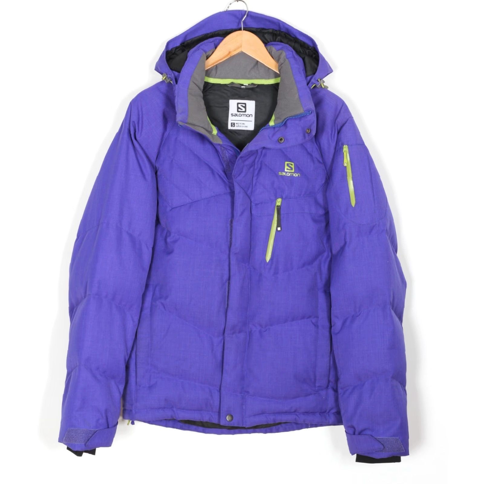 Salomon Salomon Hooded Down Ski Jacket Men S MJ6436 - Purple, Regular, Zip, Insulated, All Seasons, Skiing, Jacket Size US S / EU 44-46 / 1 - 2 Thumbnail
