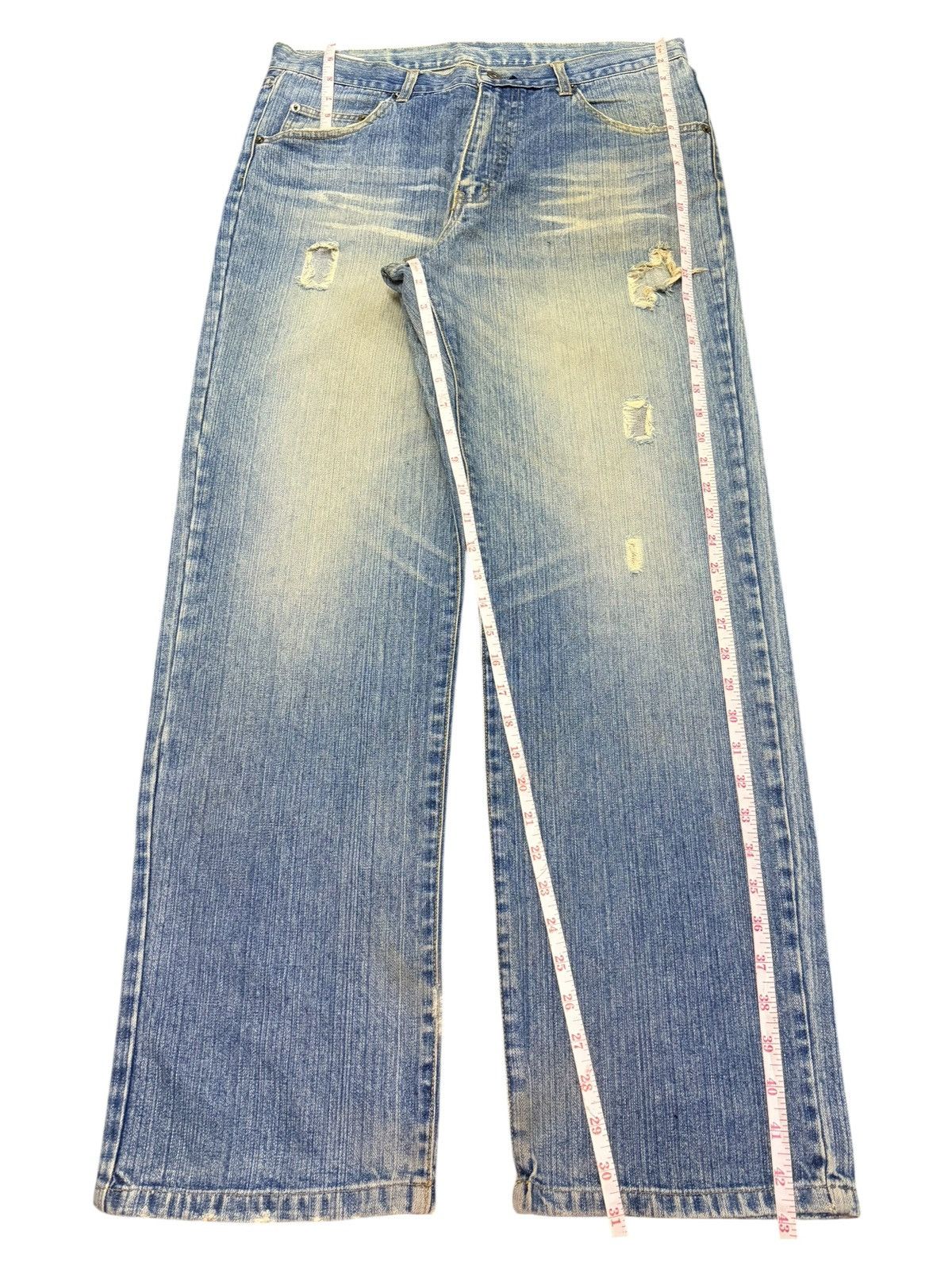 Edwin Unbranded Faded Wash Distressed Loose Jeans Size 34" / US 12 / IT 48 - 7 Thumbnail