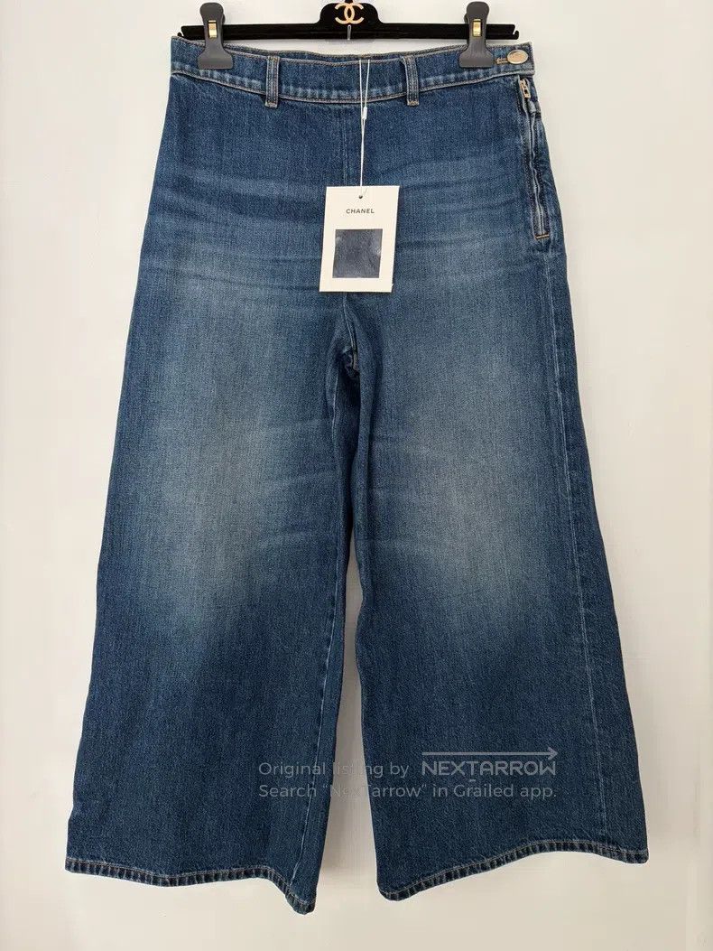 Chanel Chanel Wide-leg jeans with side zipper Size 25" / US 0 / IT 36 - 1 Thumbnail