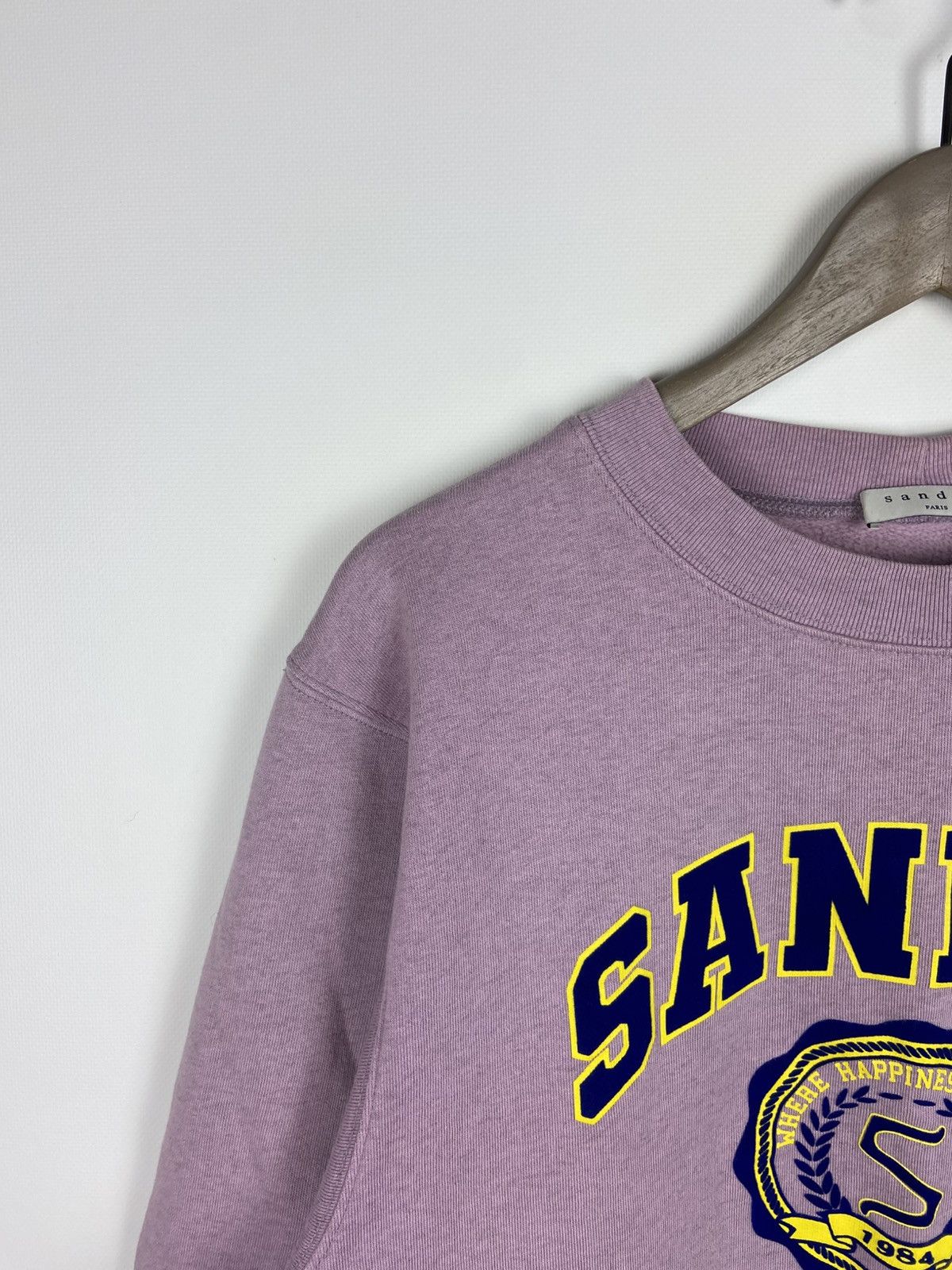 Designer × Sandro SANDRO Printed And Flocked College Sweatshirt Womens Purple Size XS / US 0-2 / IT 36-38 - 5 Thumbnail