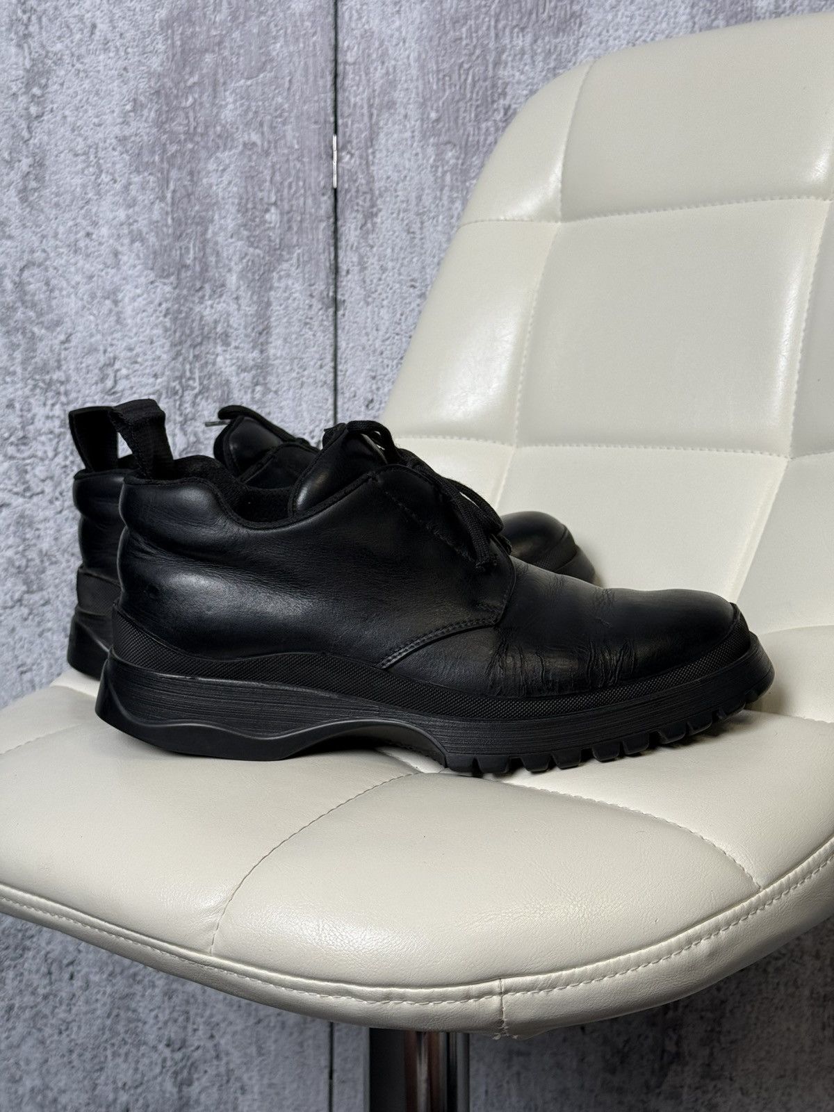 Prada Prada Black Leather Boots Men’s Lug Sole Shoes Made in Italy Size US 9 / EU 42 - 7 Thumbnail