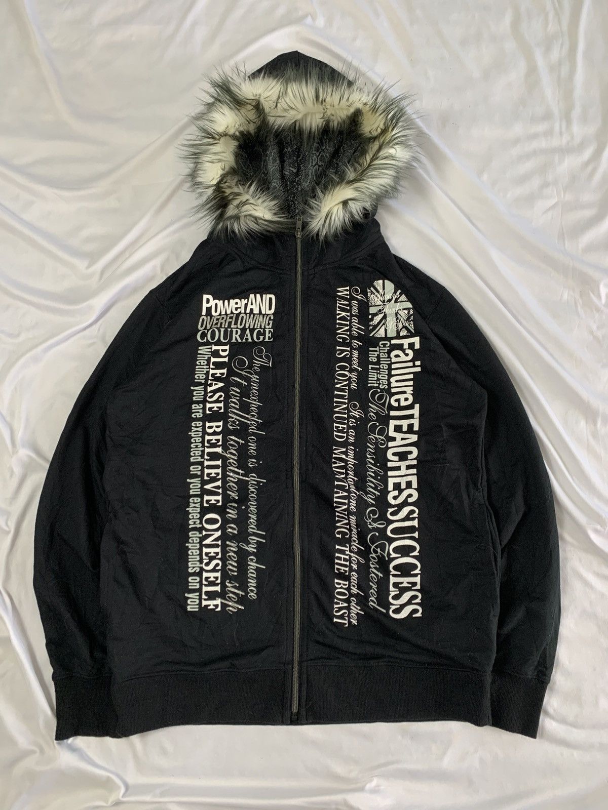 Le Grande Bleu (L.G.B.) Fur hoodie japanese style poem snake skin Size US L / EU 52-54 / 3 - 2 Thumbnail