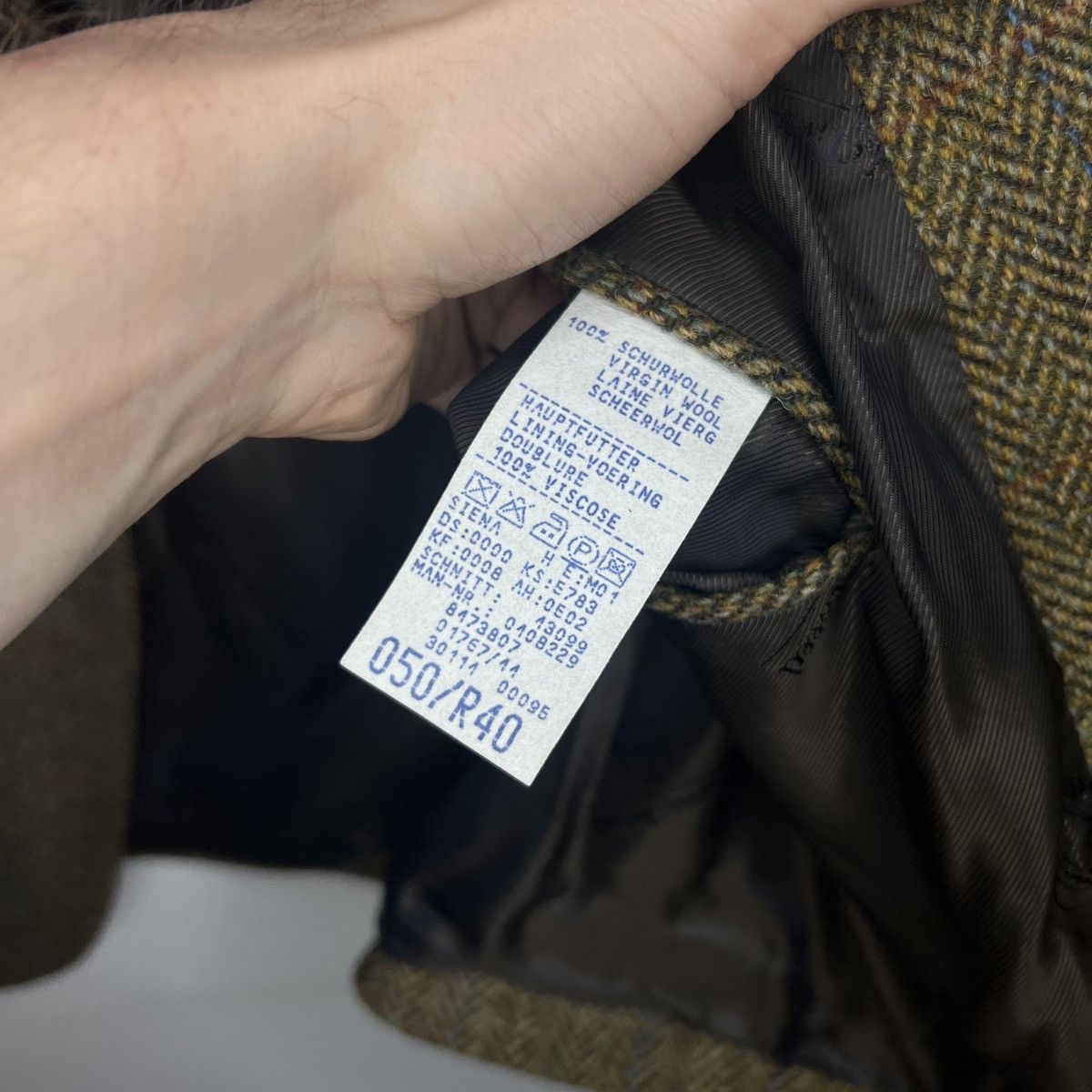Designer × Harris Tweed × Vintage Vtg Harris Tweed Khaki Green Coat WOOL Jacket Blazer 40 R Size 40R - 9 Thumbnail