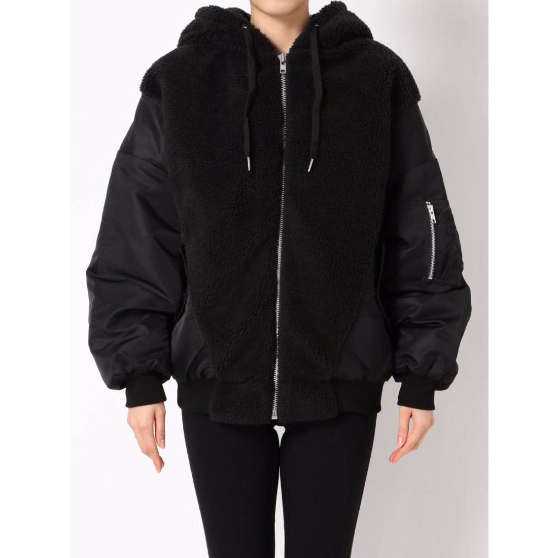 Japanese Brand Emoda Bored Docking MA-1 Faux Sherling Panel Hooded Jaxket Size US XL / EU 56 / 4 - 2 Thumbnail