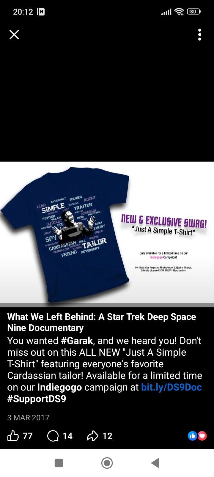 Other Star Trek Deep Space Nine Garak 👽 TV Series Tshirt 🍿📺 Size US L / EU 52-54 / 3 - 2 Thumbnail