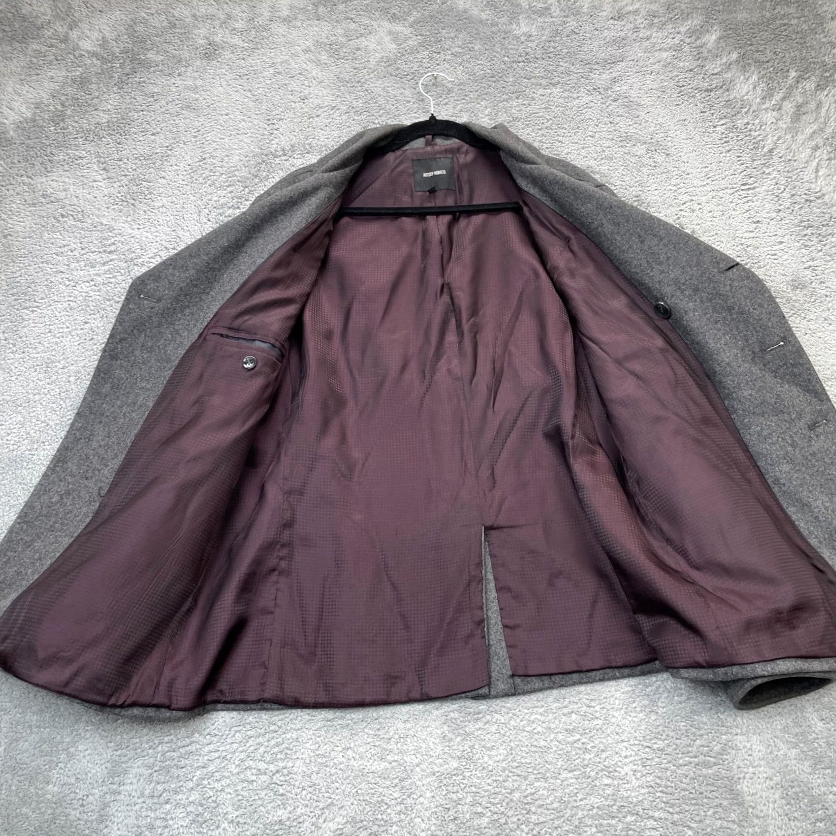 Antony Morato Antony Morato Jacket Mens 54 Gray Heathered Peacoat Wool Blend Double Breasted Size US L / EU 52-54 / 3 - 3 Thumbnail