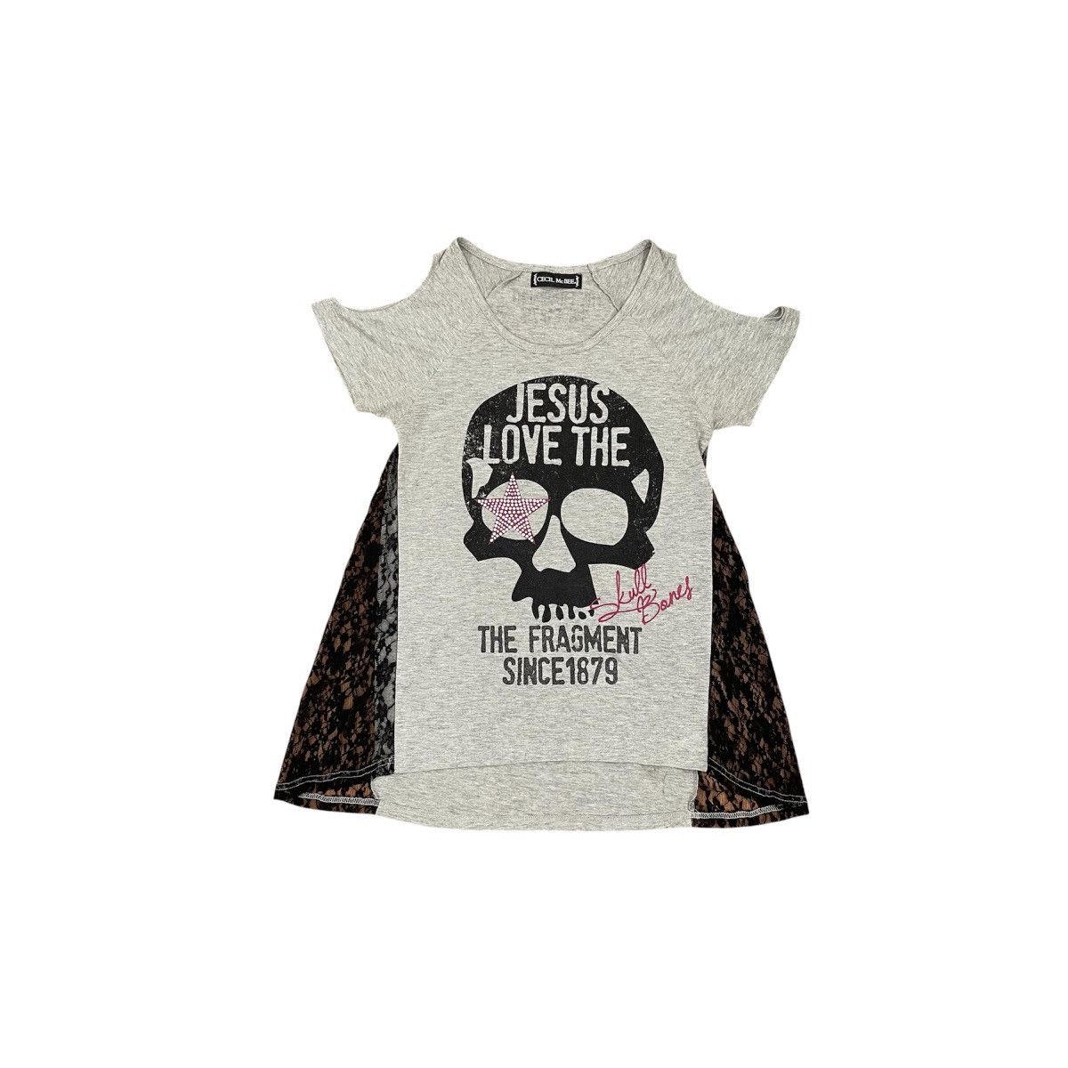 If Six Was Nine × Japanese Brand × Le Grande Bleu (L.G.B.) Cecil McBEE skull with flower mesh tee punk grunge styled Size M / US 6-8 / IT 42-44 - 1 Thumbnail