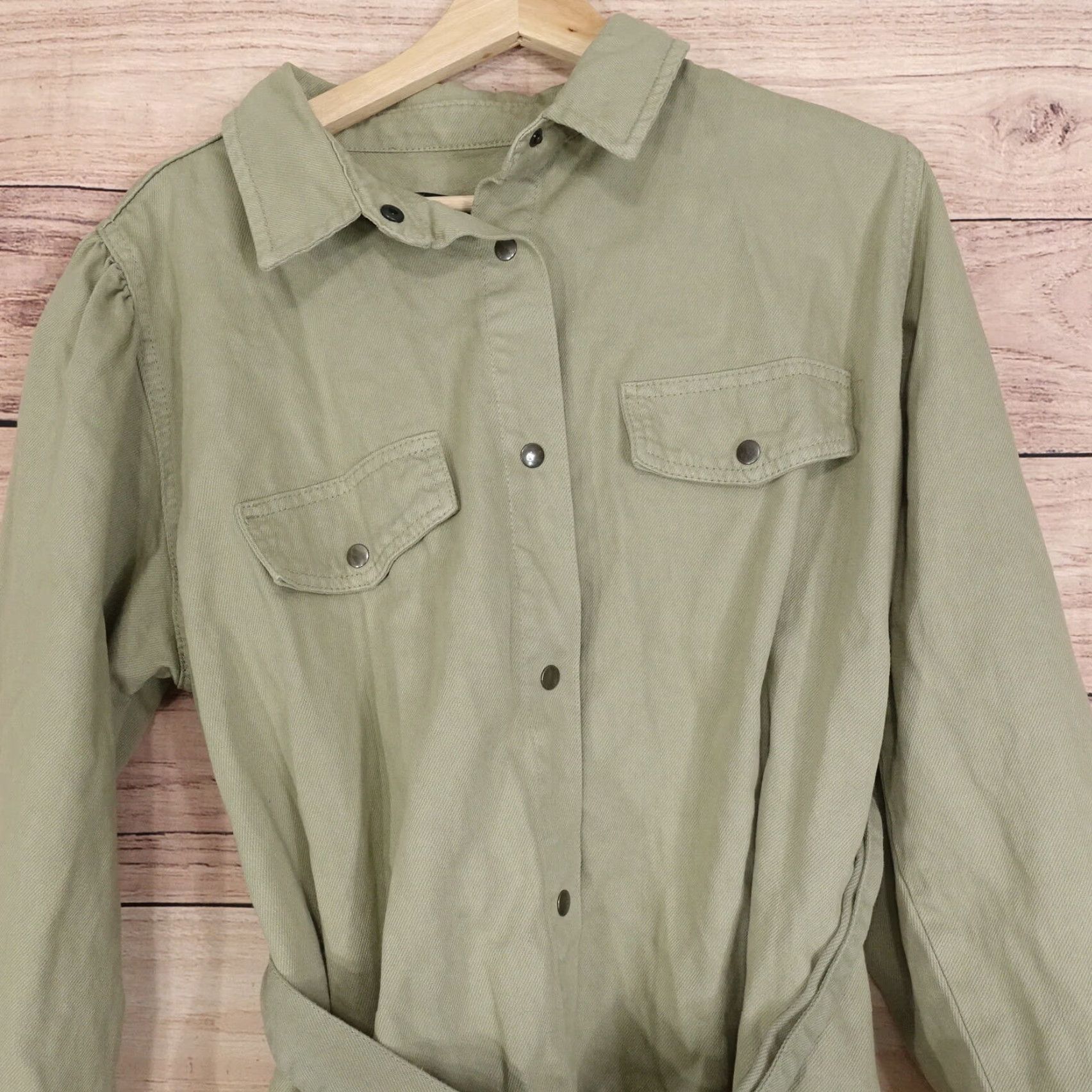 Boohoo NWT Boohoo Maternity Belted Utility Dress Size 6 Light Khaki Long Sleeve Womens Size M / US 6-8 / IT 42-44 - 2 Thumbnail