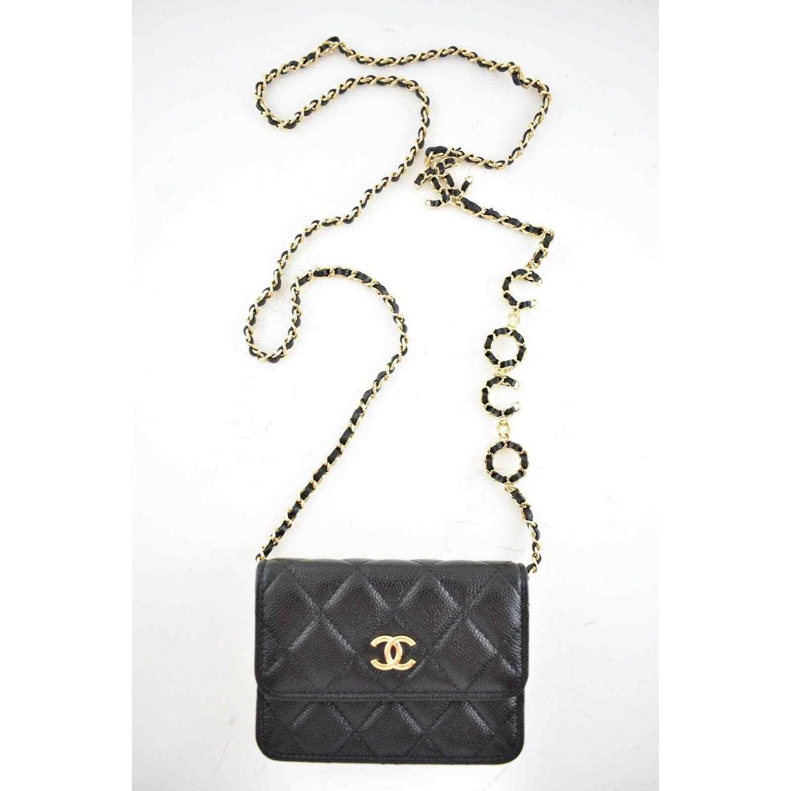 Chanel Chanel Mini Wallet On Chain Gold COCO Shoulder Crossbody Bag Size ONE SIZE - 1 Thumbnail