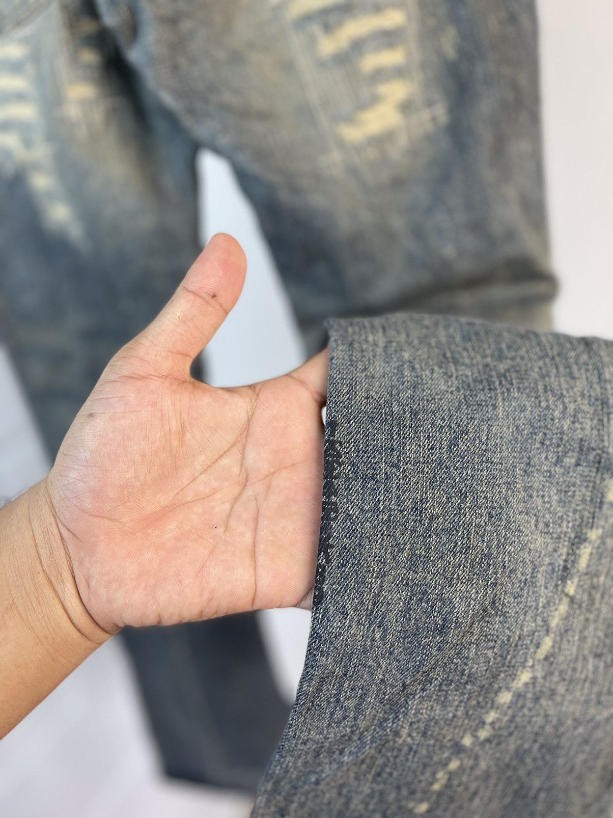 If Six Was Nine × KMRii × Le Grande Bleu (L.G.B.) TruePiece IFSIXWASNINE MUD MAX FLARE DENIM Size US 29 - 15 Thumbnail