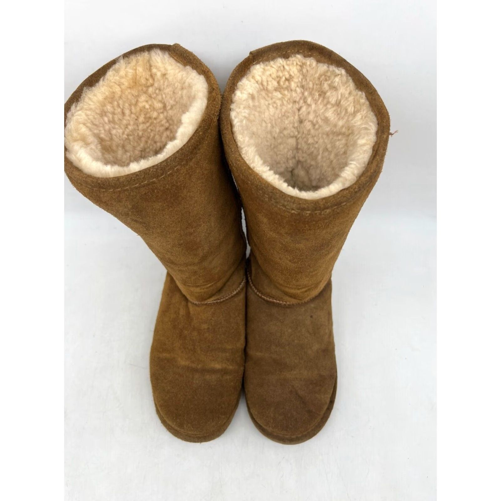 Vintage Bearpaw Emma Boots Womens Sz 7 Winter Flat Tan Brown Sheepskin Wool Suede Boots Size US 7 / IT 37 - 4 Thumbnail