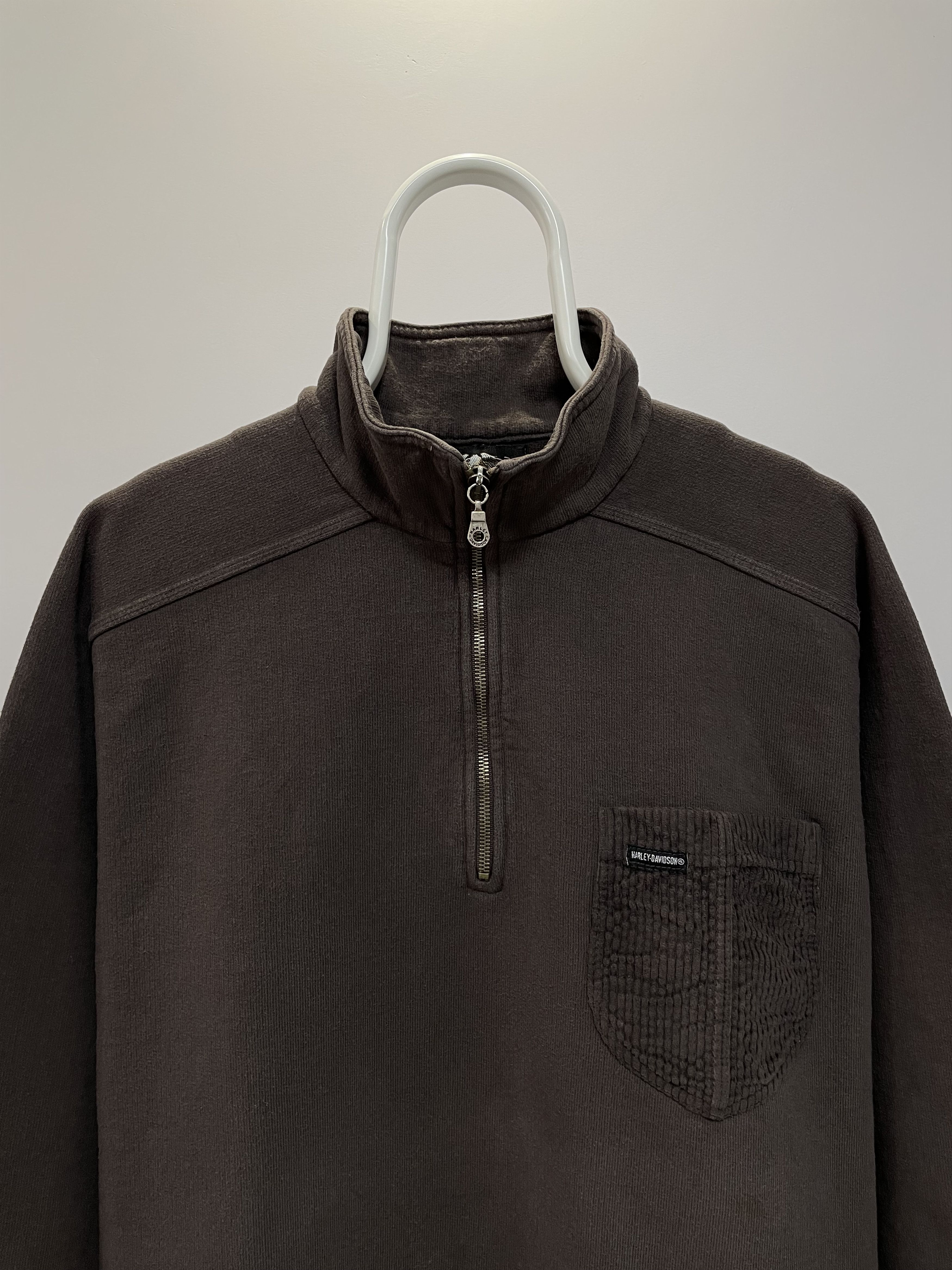 Harley Davidson HARLEY-DAVIDSON Vintage Sweater Half Zip Sweatshirt 80s 90s Size US XL / EU 56 / 4 - 5 Thumbnail