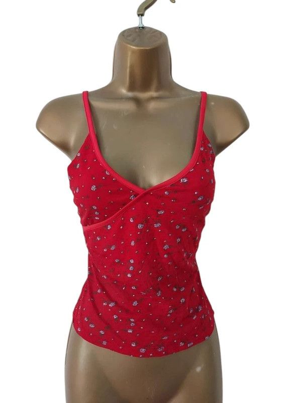 Vintage Red Rose red top S Size S / US 4 / IT 40 - 1 Thumbnail