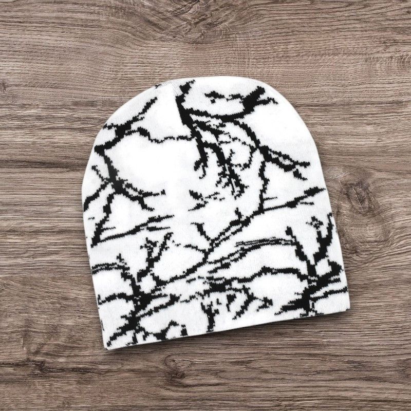 The Unbranded Brand ALT Grunge AVANTGARDE Marble Knit Hat | Y2K Punk Beanie Size ONE SIZE - 1 Preview