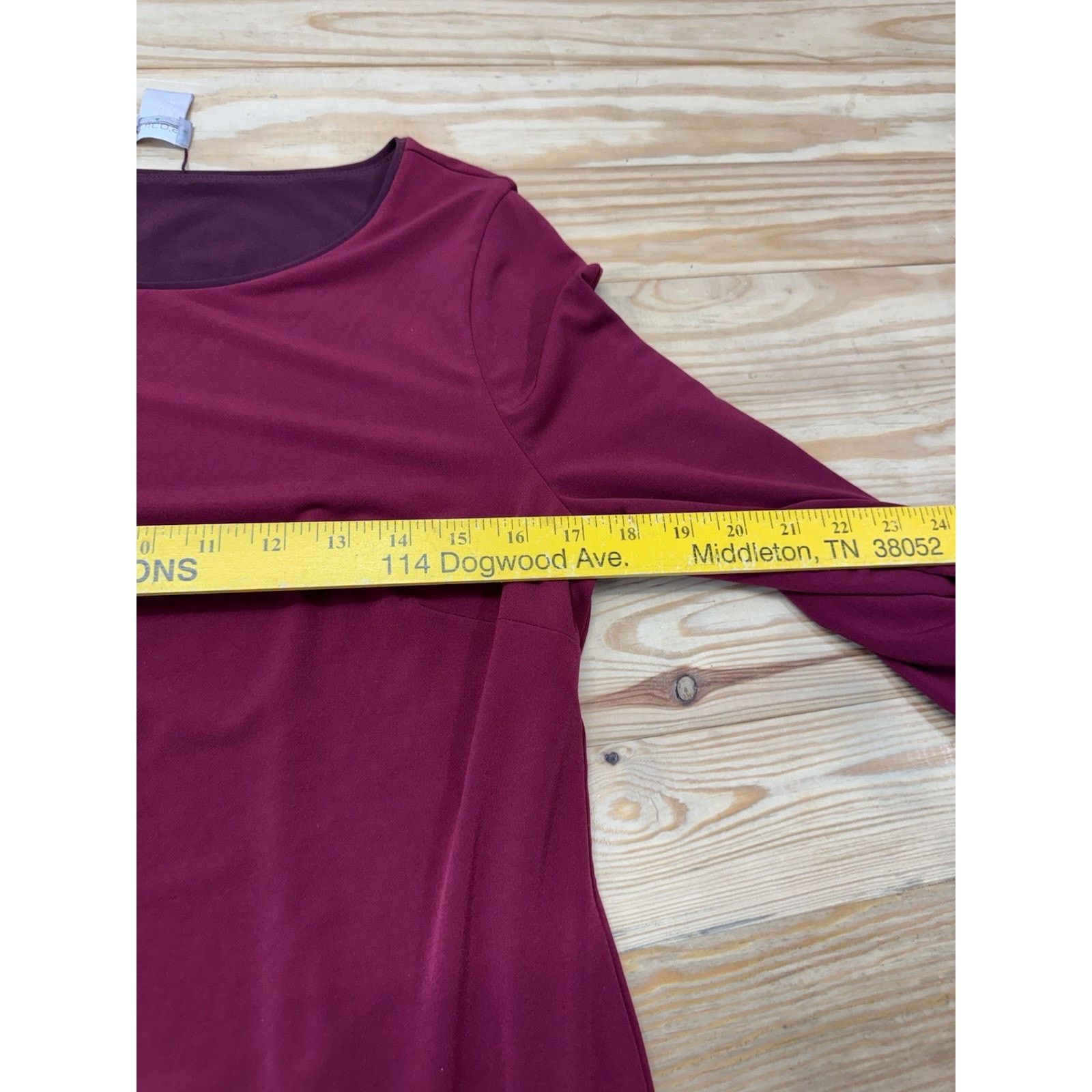 Chicos CHICOS Womens Polyester Elastane Shift Dress Maroon Size 0/S Size S / US 4 / IT 40 - 4 Thumbnail
