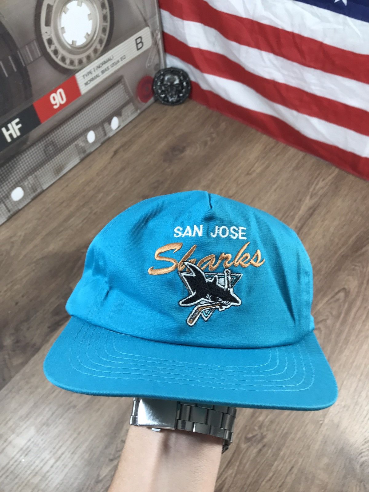 NHL × Vintage Vintage 1993 San Jose Sharks Cap Hat Rare Size ONE SIZE - 1 Thumbnail