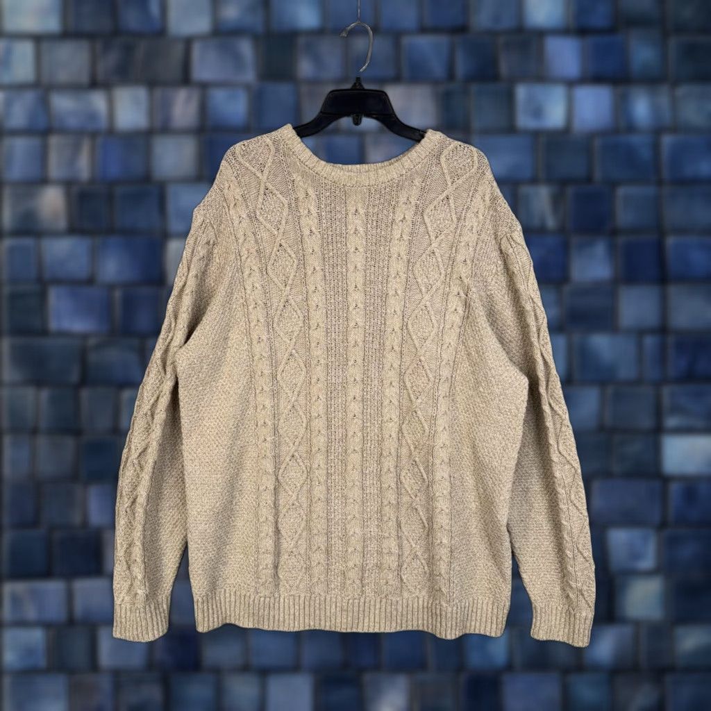 Old Navy Old Navy Mens 2XL Beige Cable Knit Crewneck Pullover Sweater Size US XXL / EU 58 / 5 - 1 Thumbnail