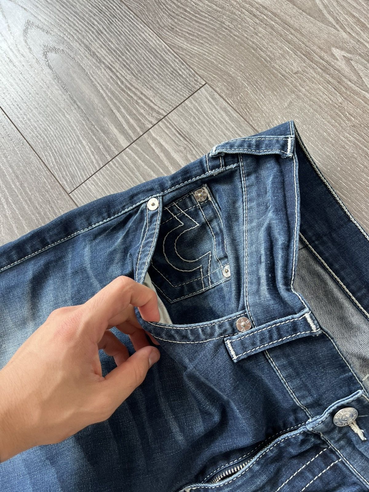 Rap Tees × True Religion × Vintage True Religion Made in Mexico Loose /Slim Bobby Denim Jeans Size US 35 - 18 Thumbnail