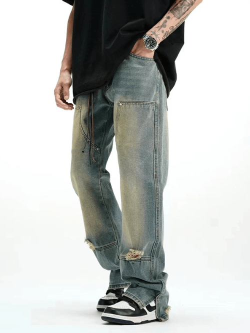 Japanese Brand × Jean Vintage blue washed distressed men's ripped jeans Size US 32 / EU 48 - 2 Thumbnail