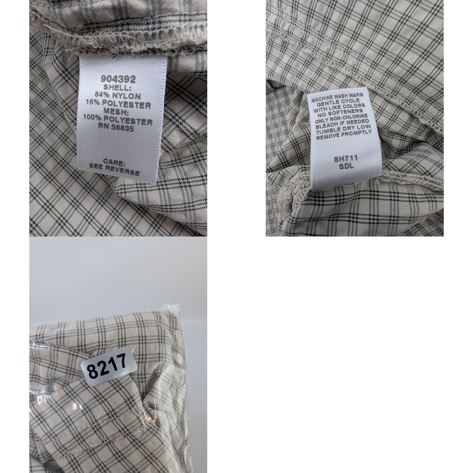 Vintage Cabela's Shirt Adult XL Tall Plaid Fishing Hunting Vented Lightweight Nylon Nylon/Polyester Beige Button-Down Collar All Seasons Regular Men XLT Size US XL / EU 56 / 4 - 10 Thumbnail